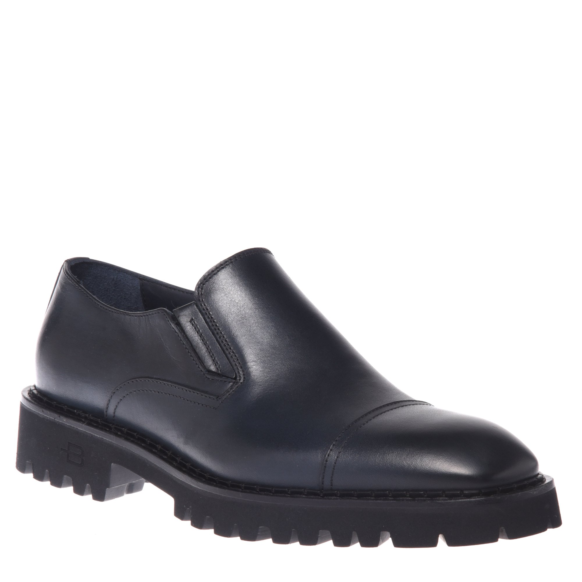 Slippers in dark blue leather image