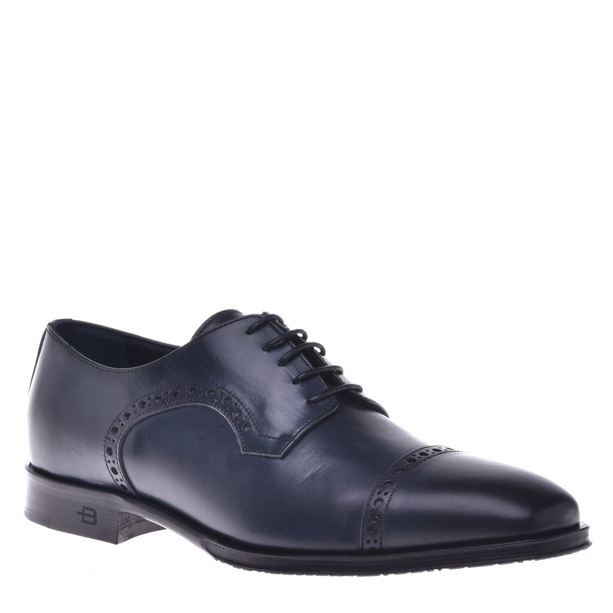 Lace-ups in dark blue leather image