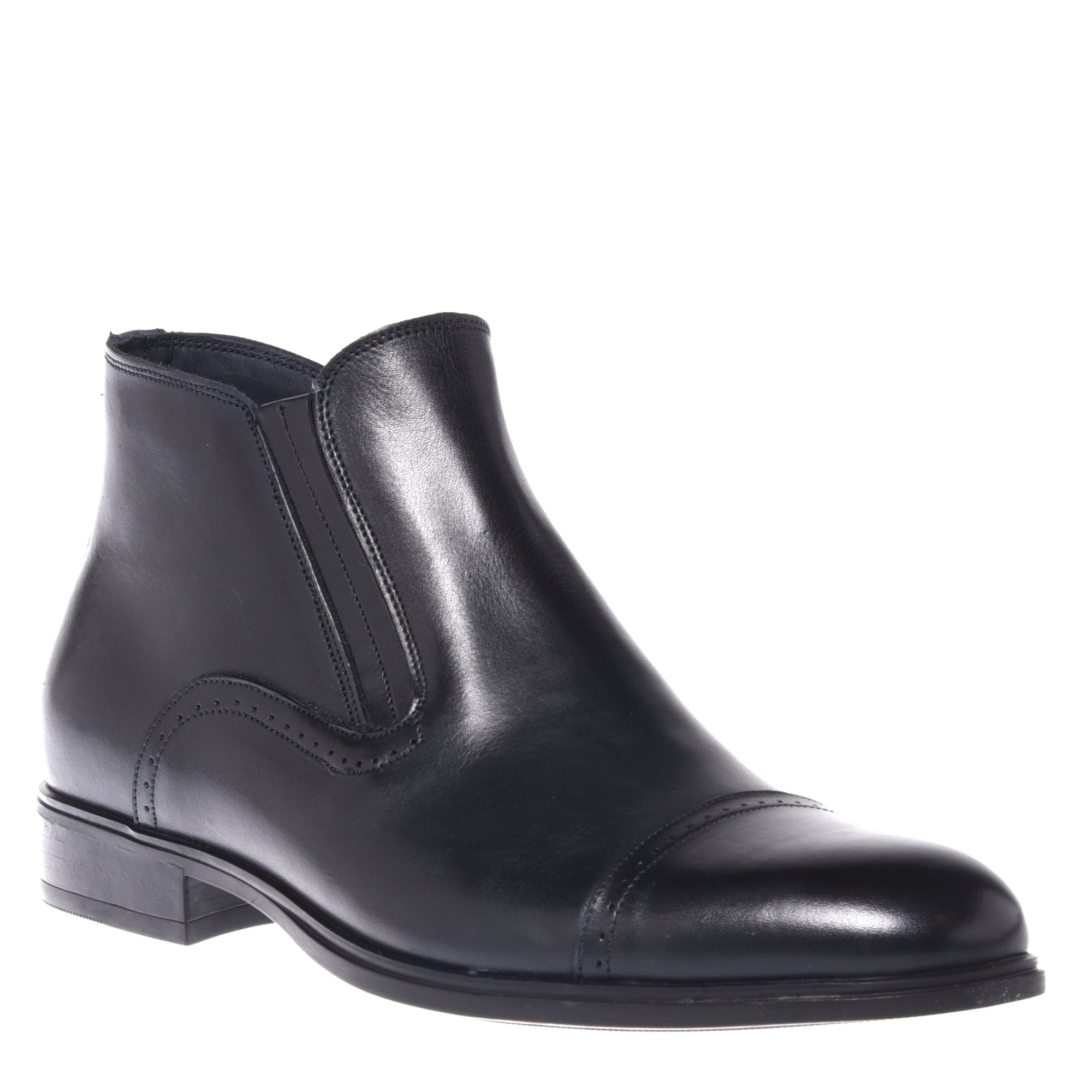 Ankle boots in dark blue leather image