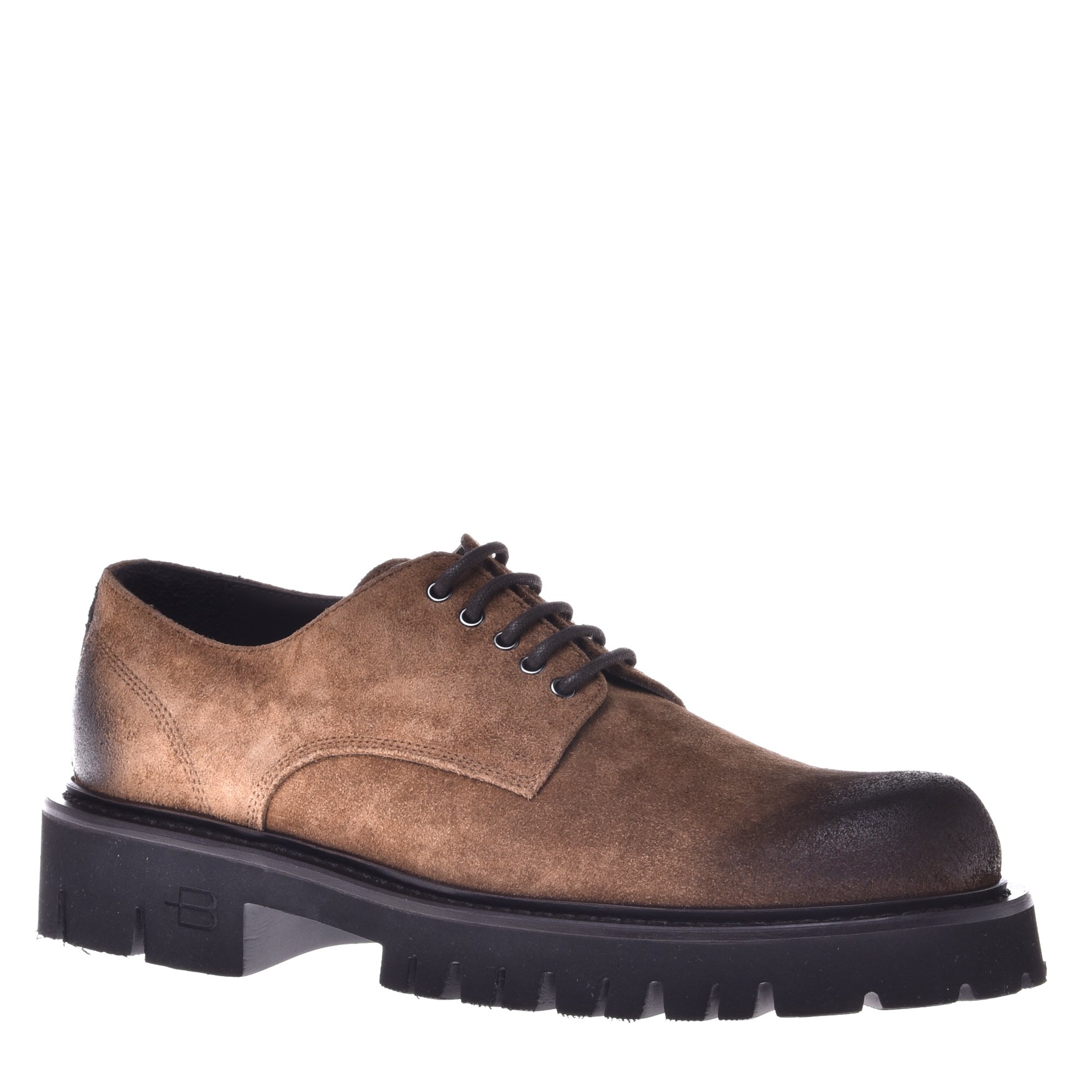 Lace-ups in beige suede image