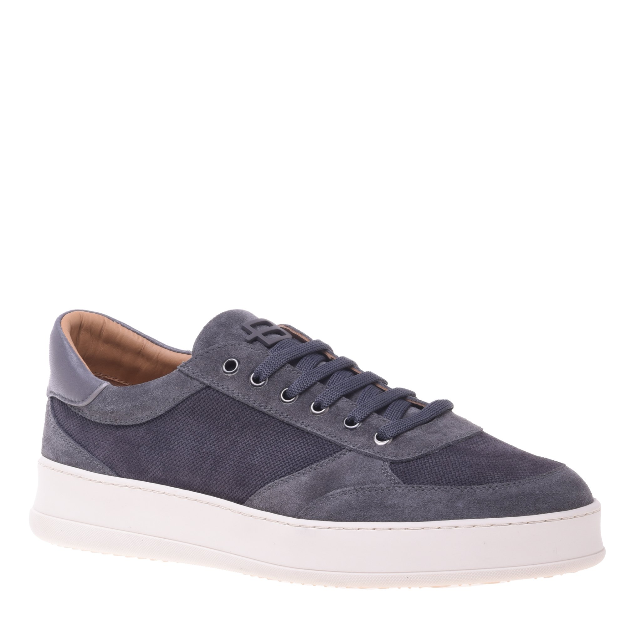 Grey printed suede trainer image