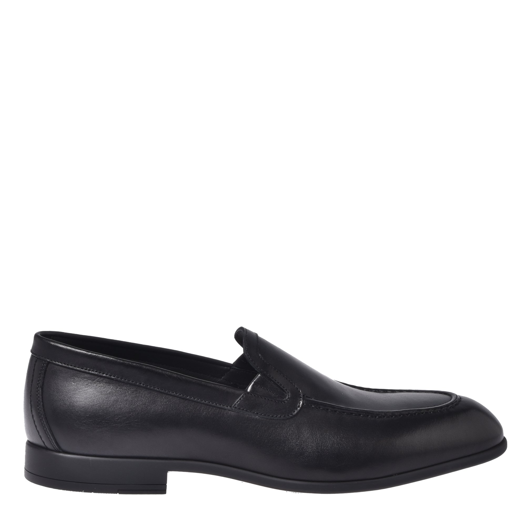 Black leather slip-ons image