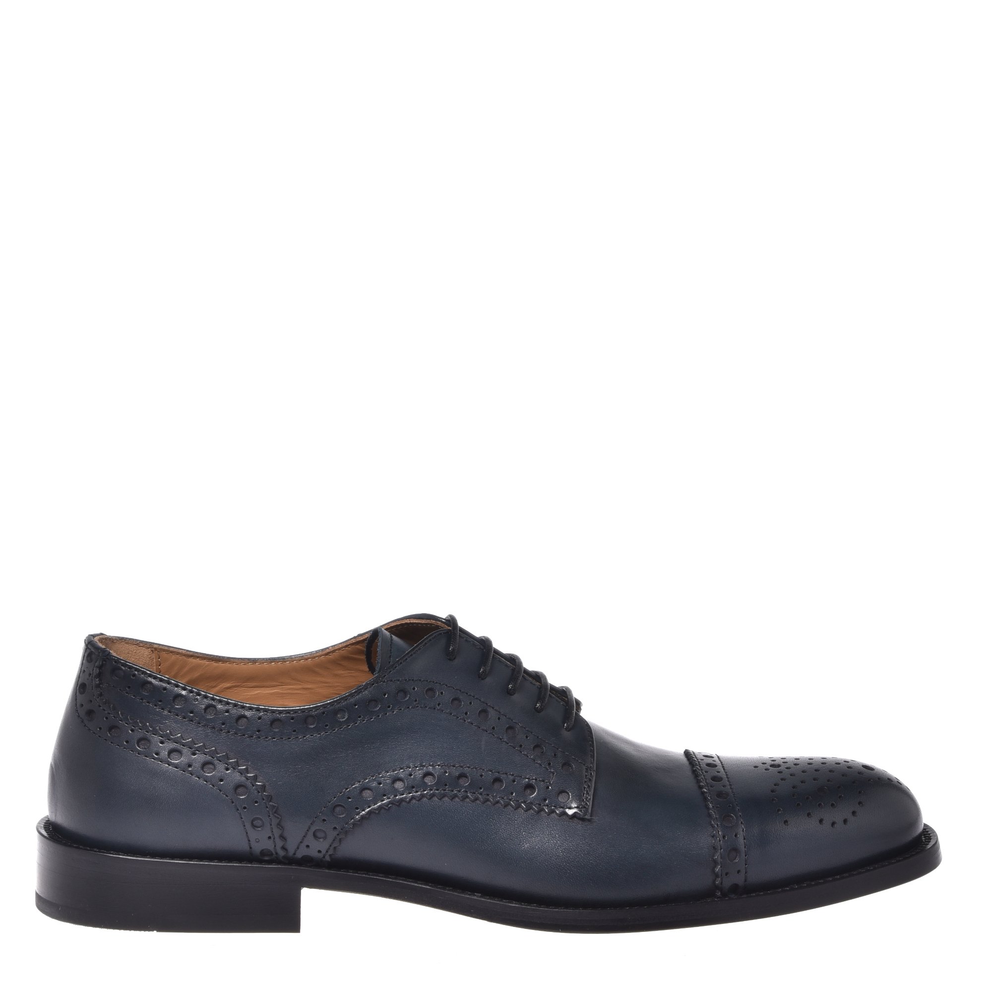 Blue leather lace-up image