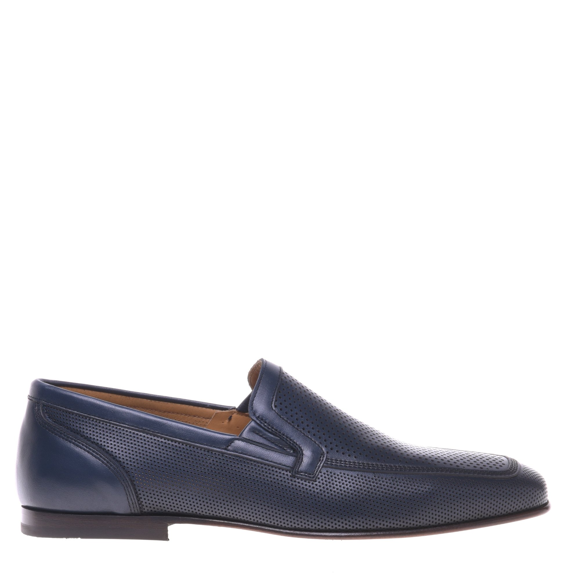 Dark blue perforated leather slip-on image