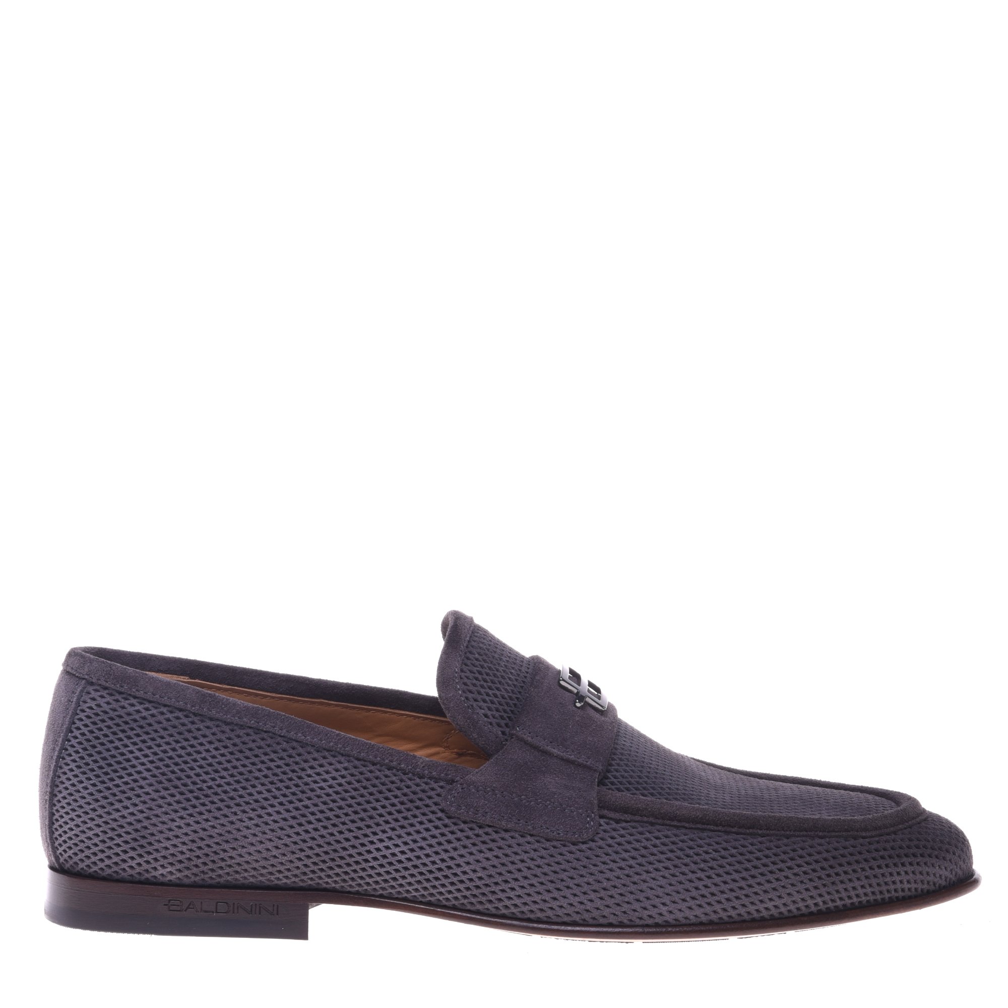 Grey printed suede loafer image