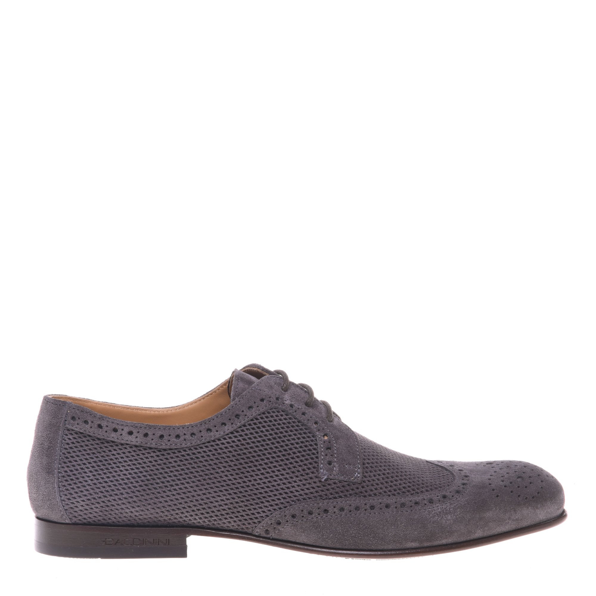 Grey printed suede lace-up image