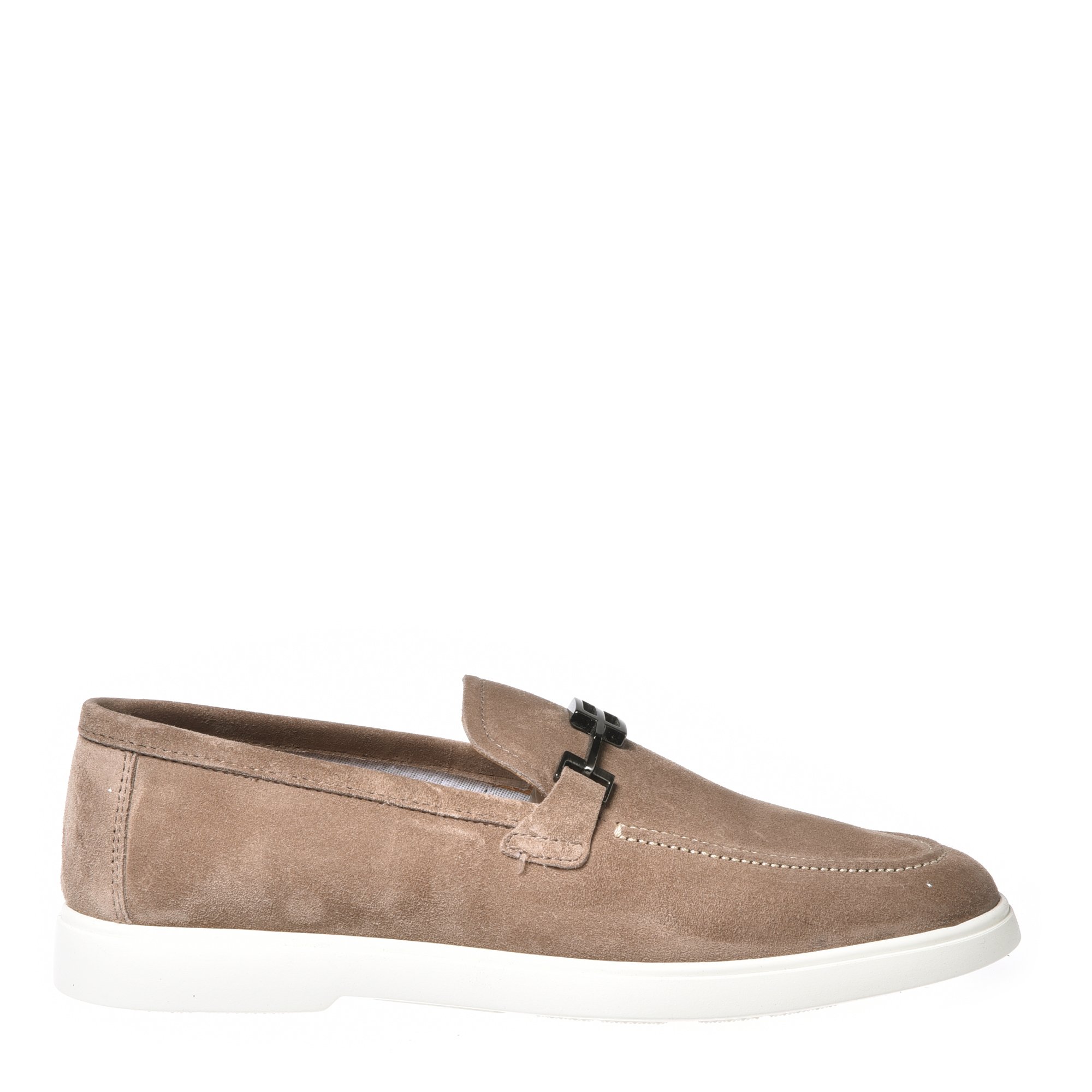 Loafers in grey suede leather image