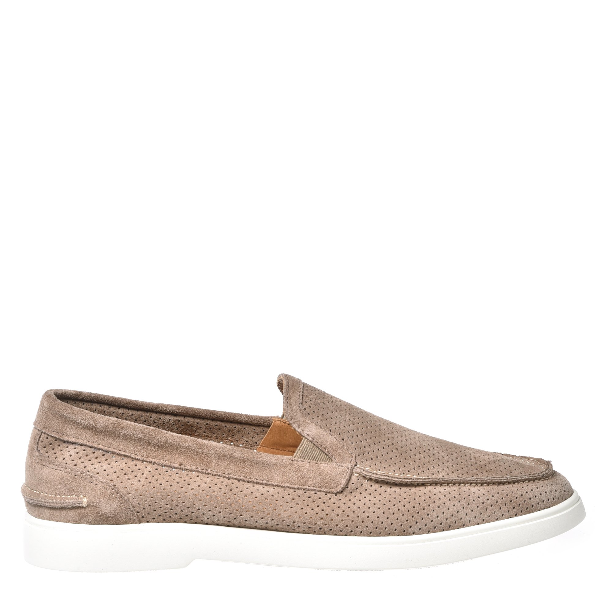 Beige perforated suede slipper image