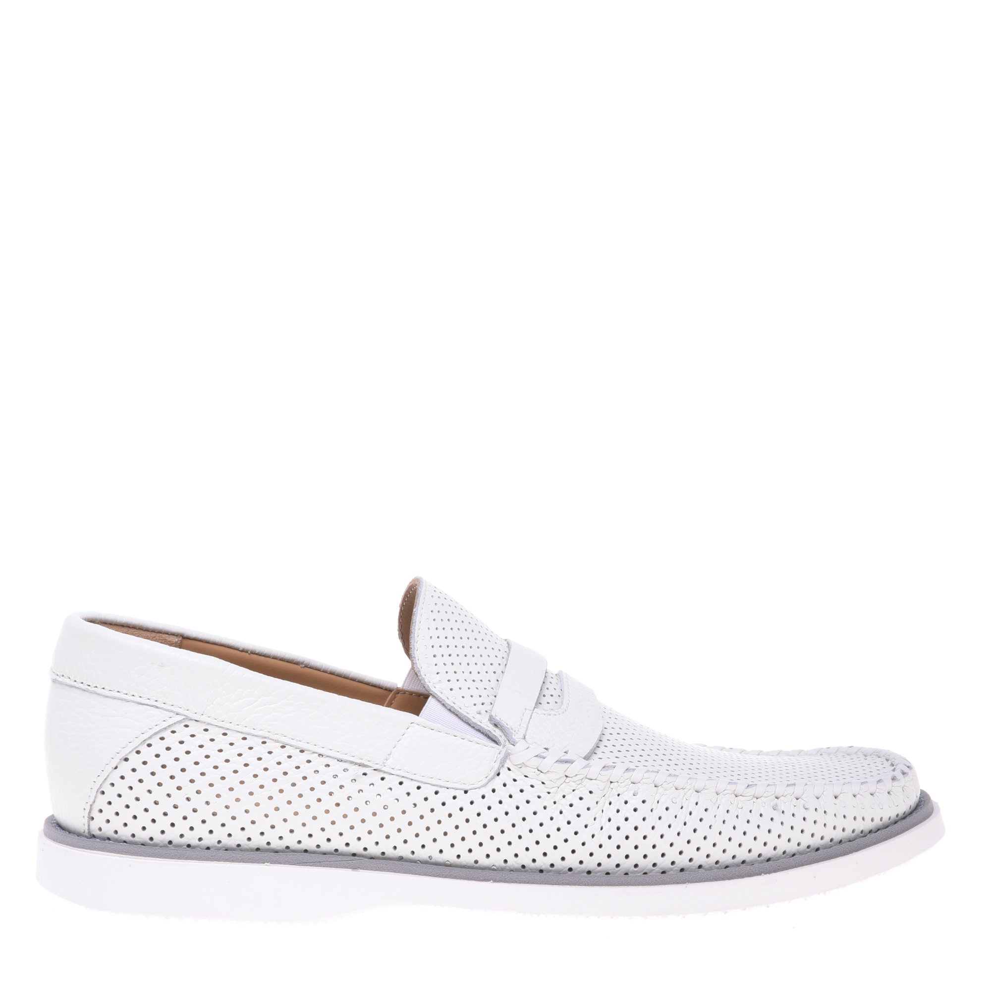 White perforated tumbled loafer image
