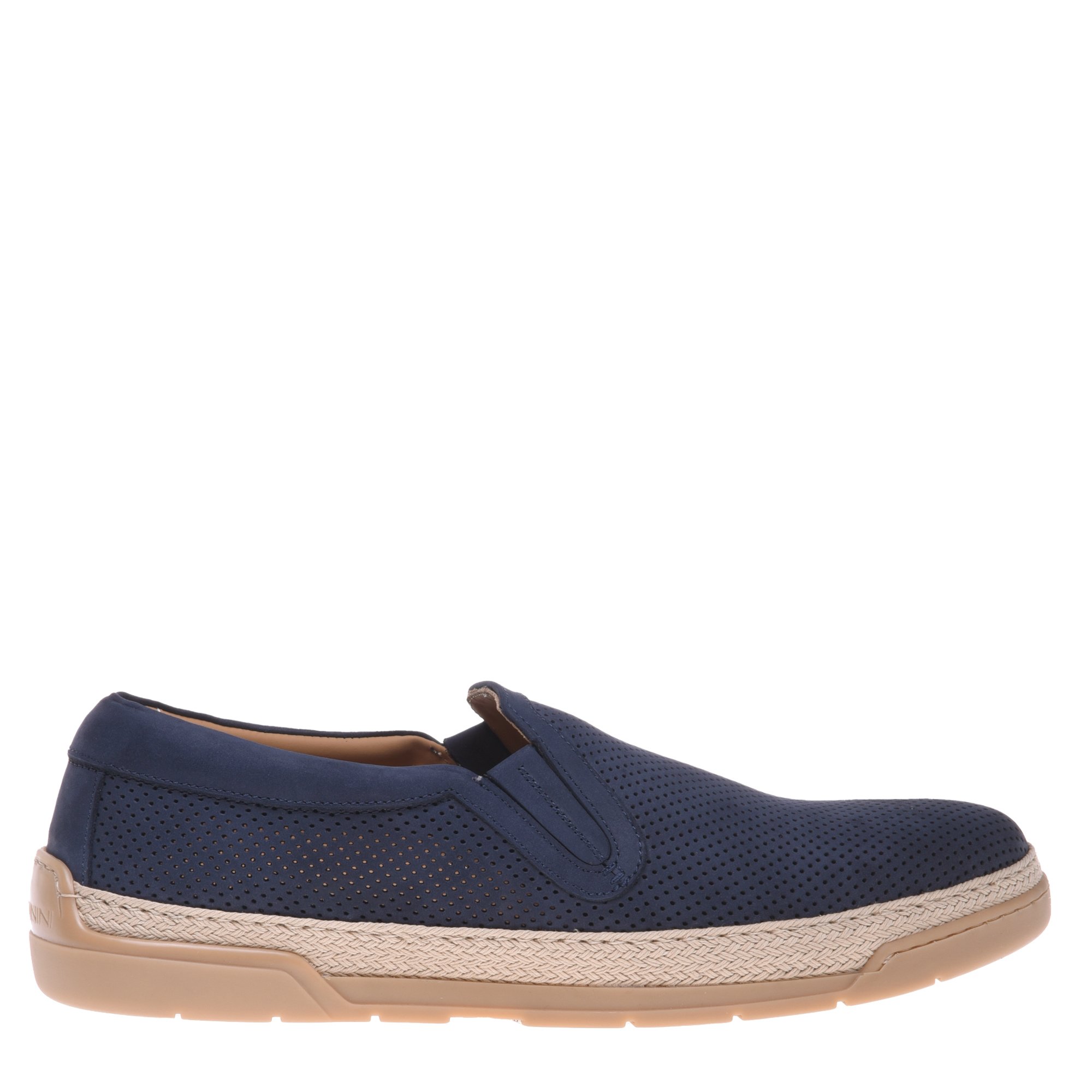 Blue perforated nubuck slipper image
