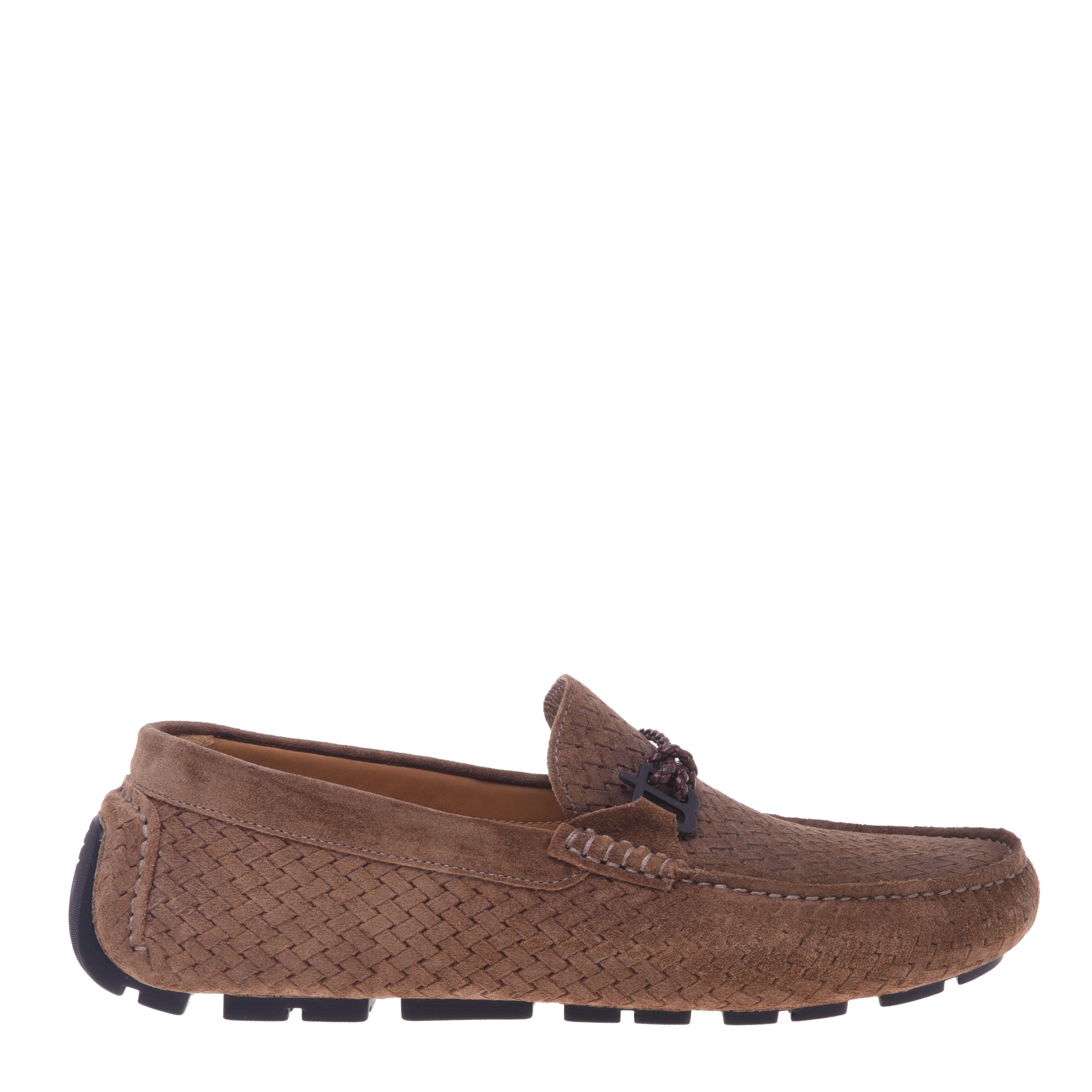 Moulded and perforated suede leather loafer image