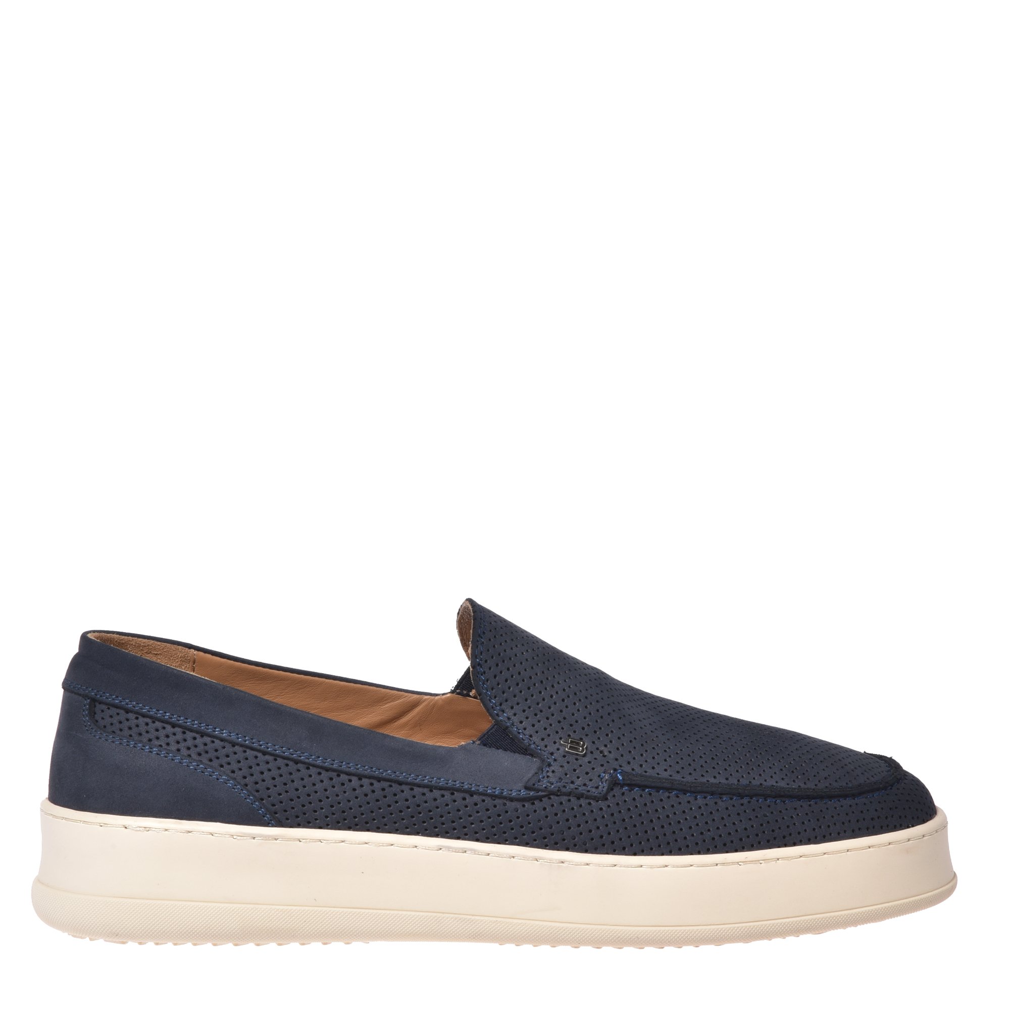 Blue perforated nubuck slipper image