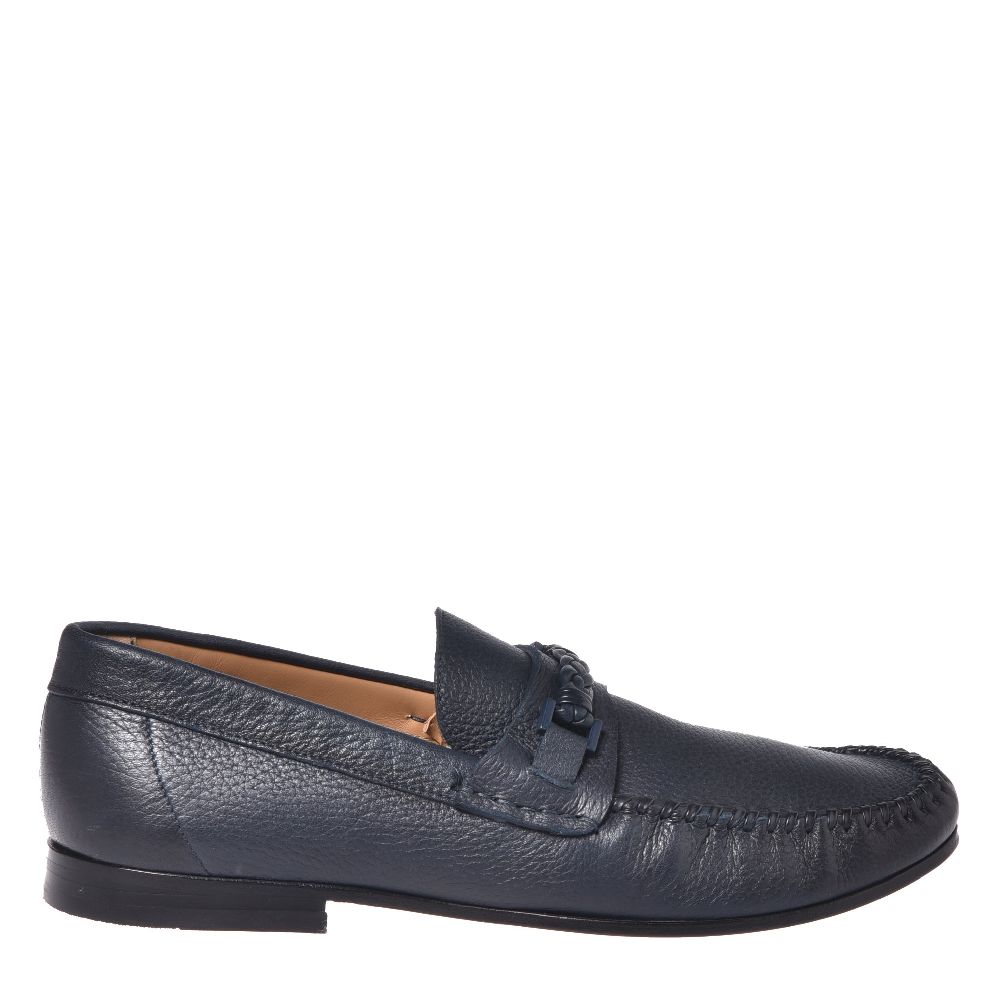 Loafer in blue tumbled leather image