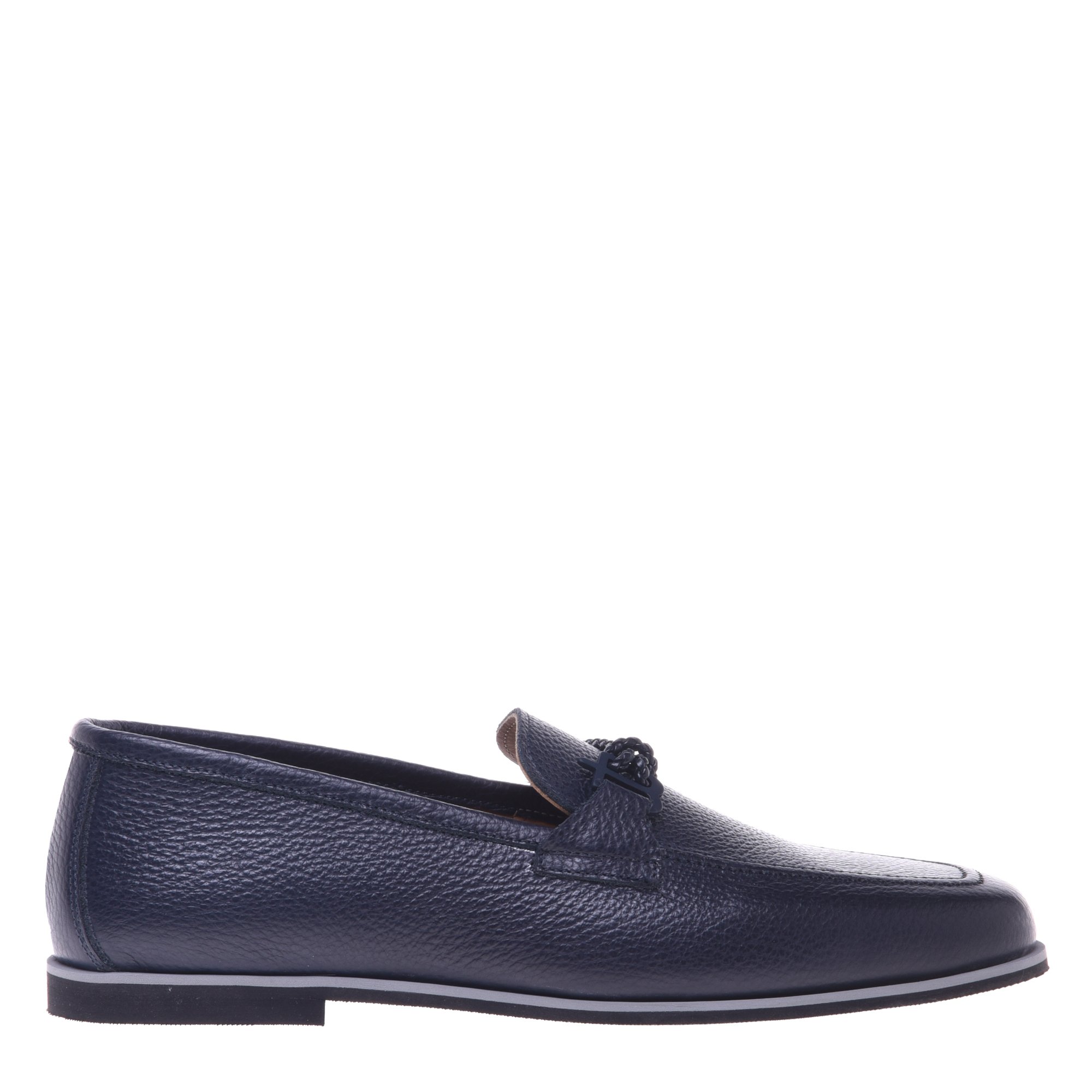 Loafer in blue tumbled leather image