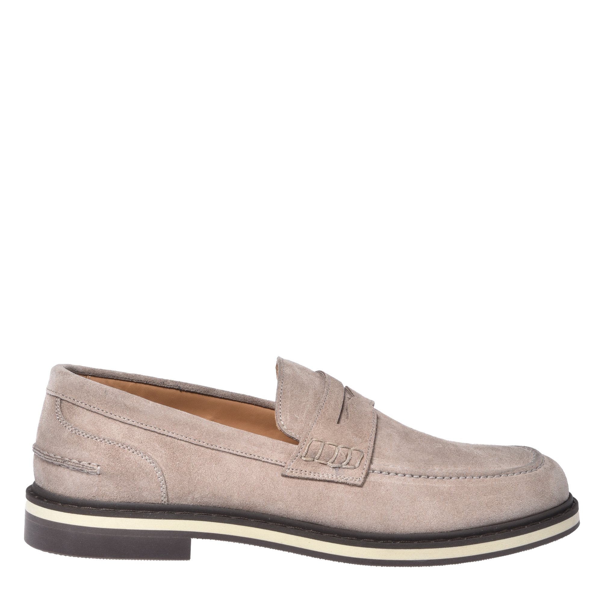 Loafers in grey suede leather image