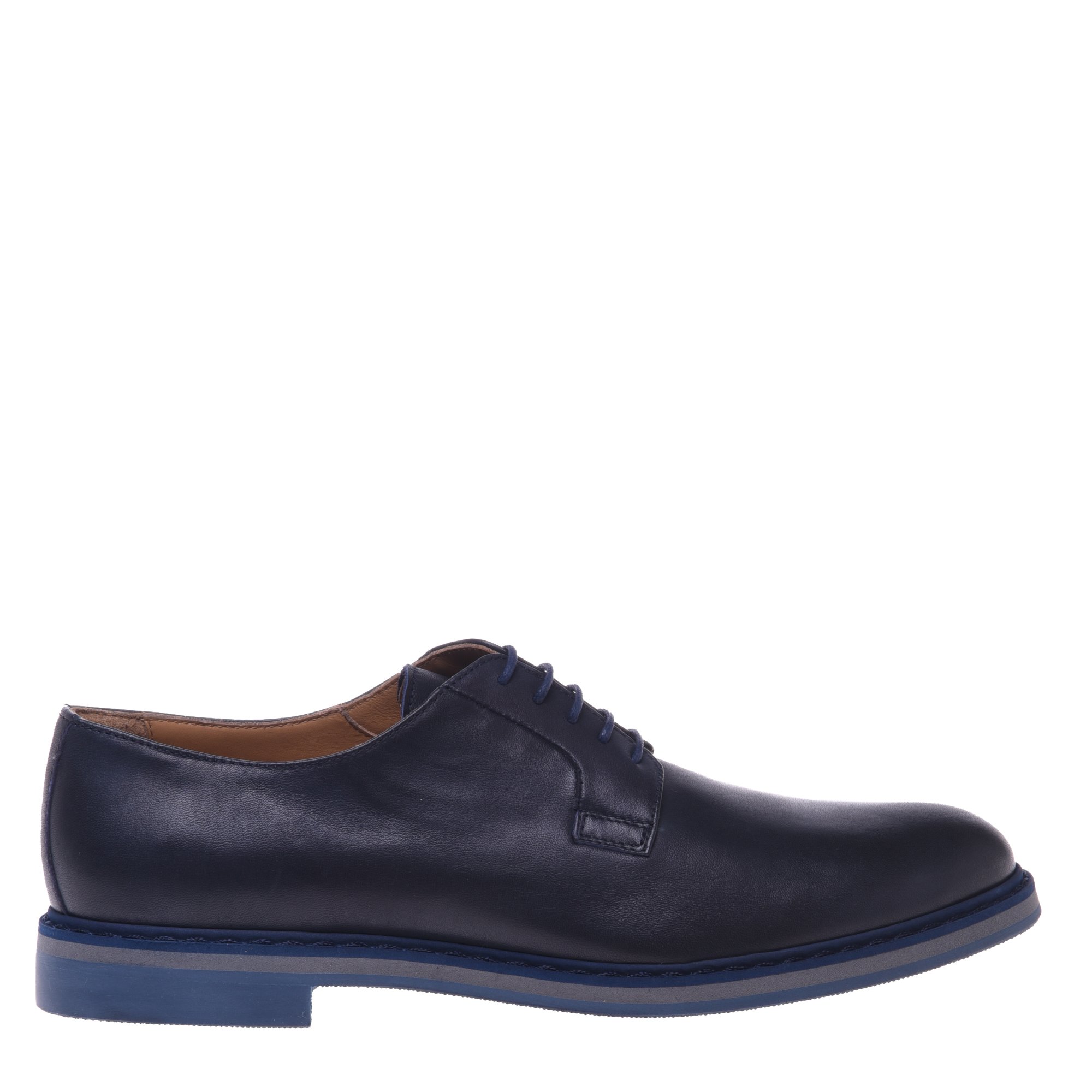 Blue leather lace-up image
