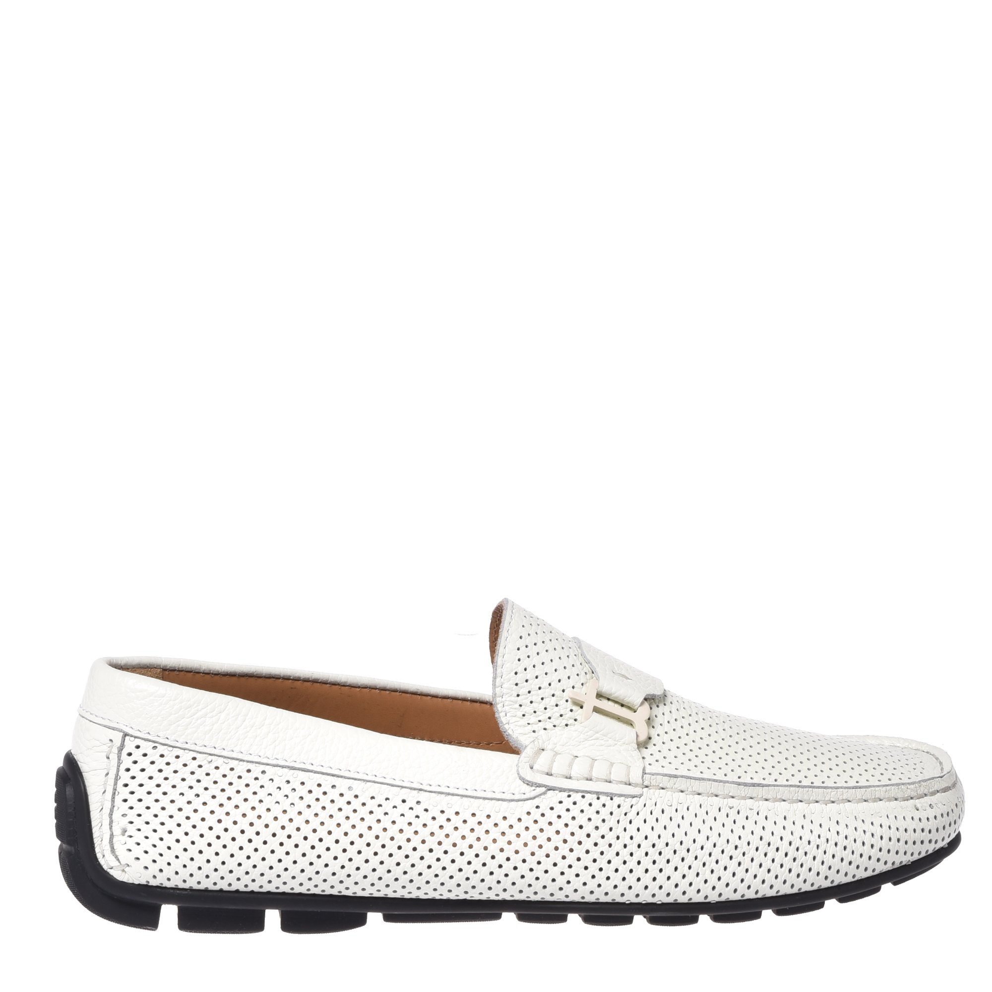 White perforated tumbled loafer image