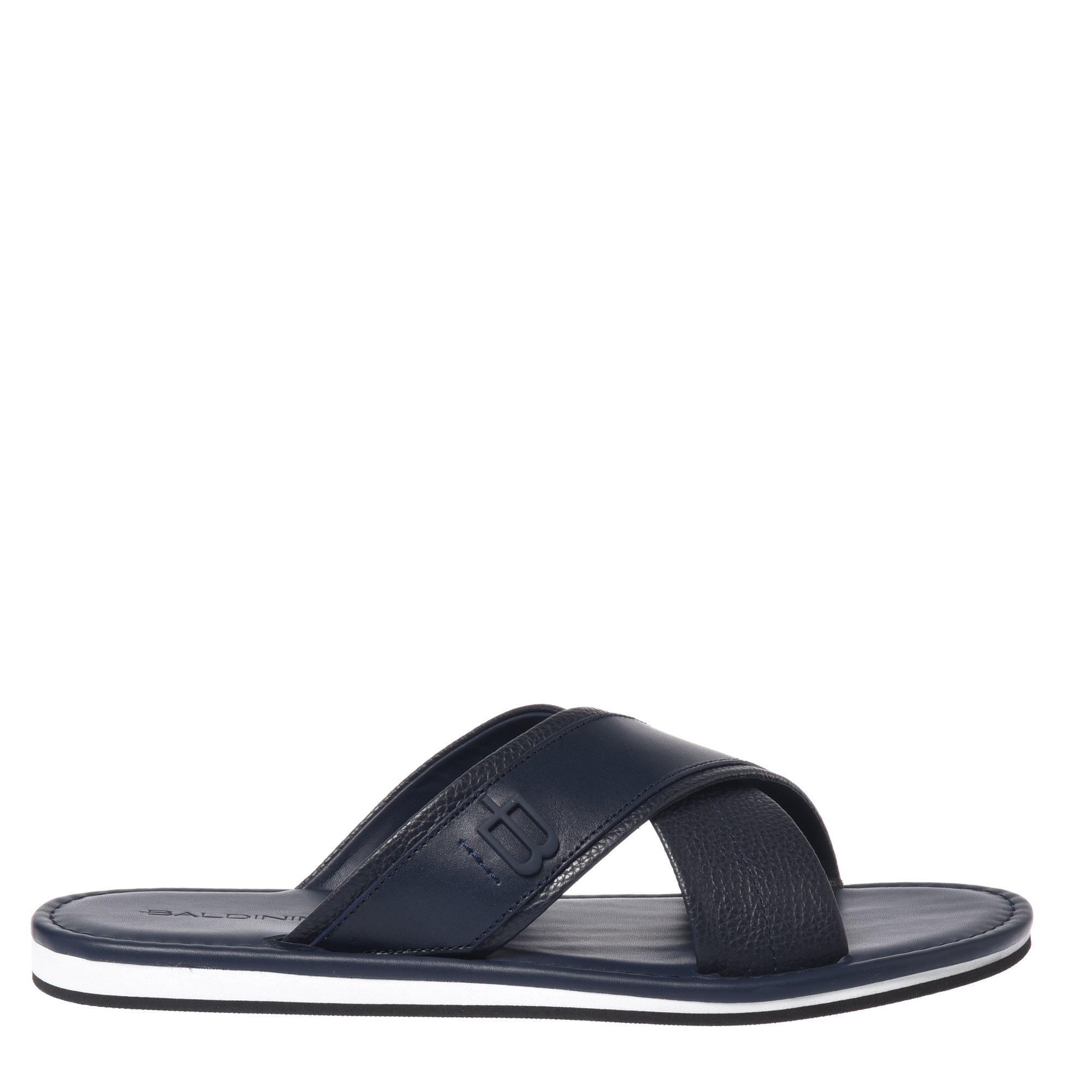 Blue tumbled and leather sandal image