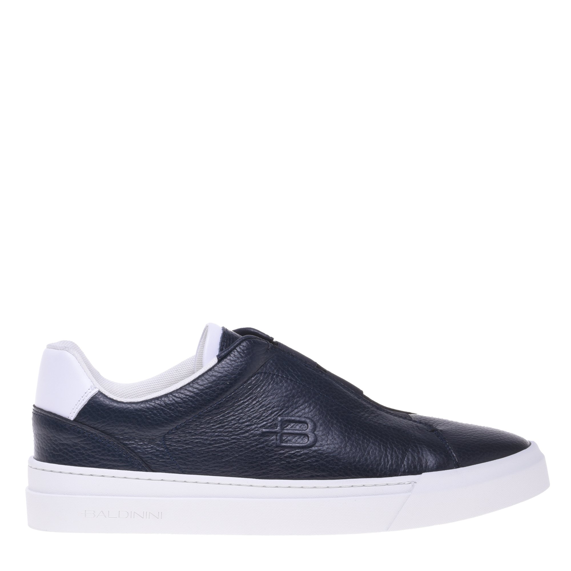 Trainer in blue tumbled leather image