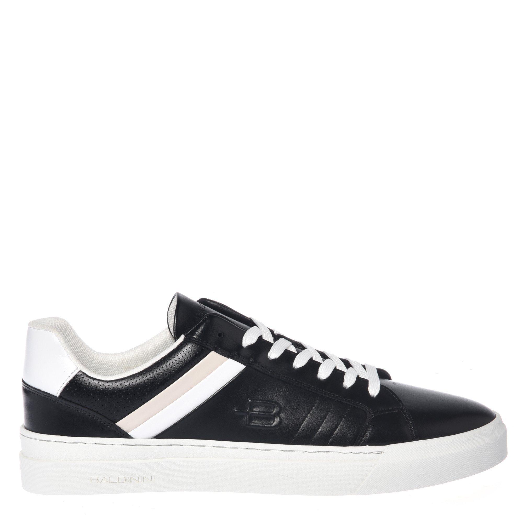 Black leather sneakers image