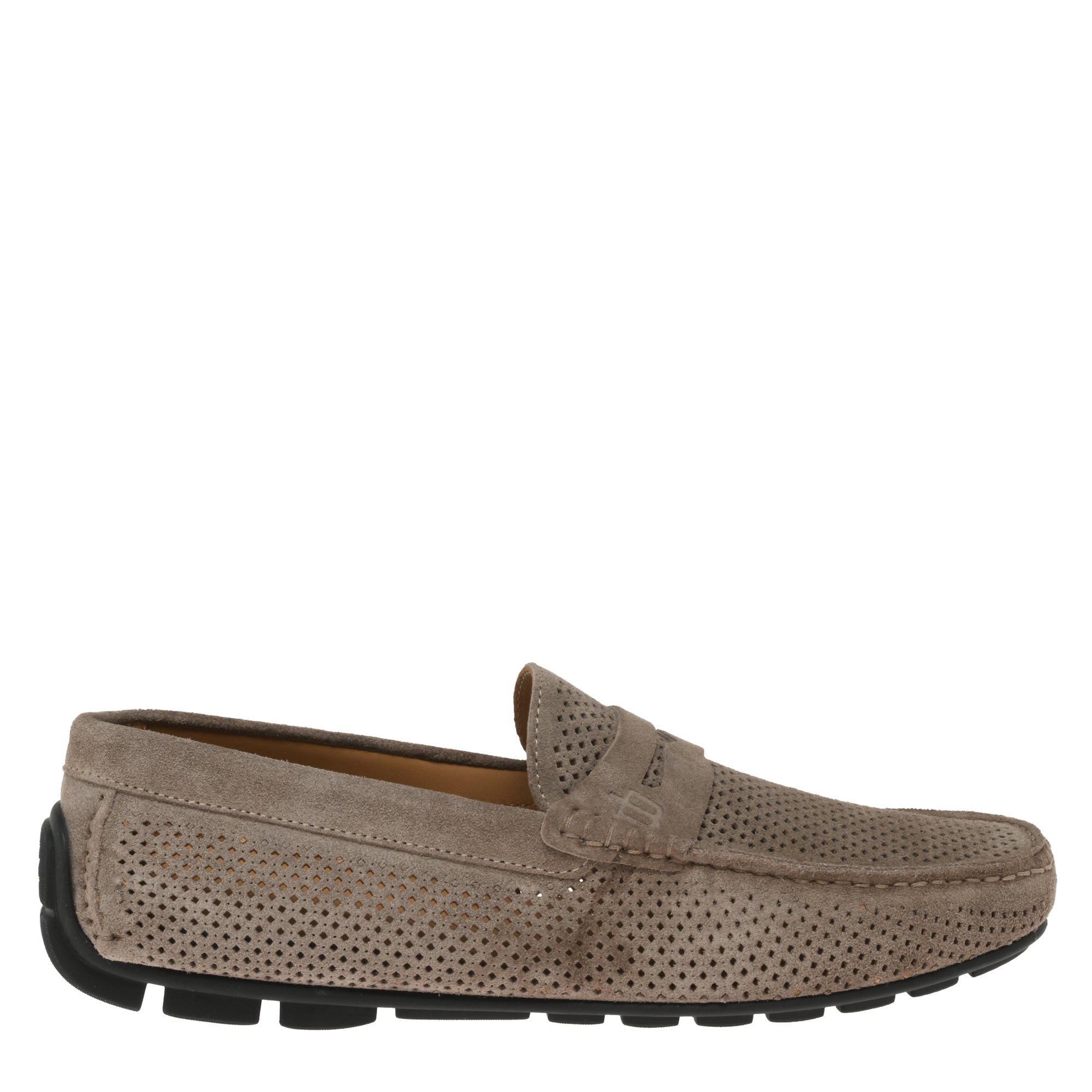 Driver loafer in perforated beige suede image