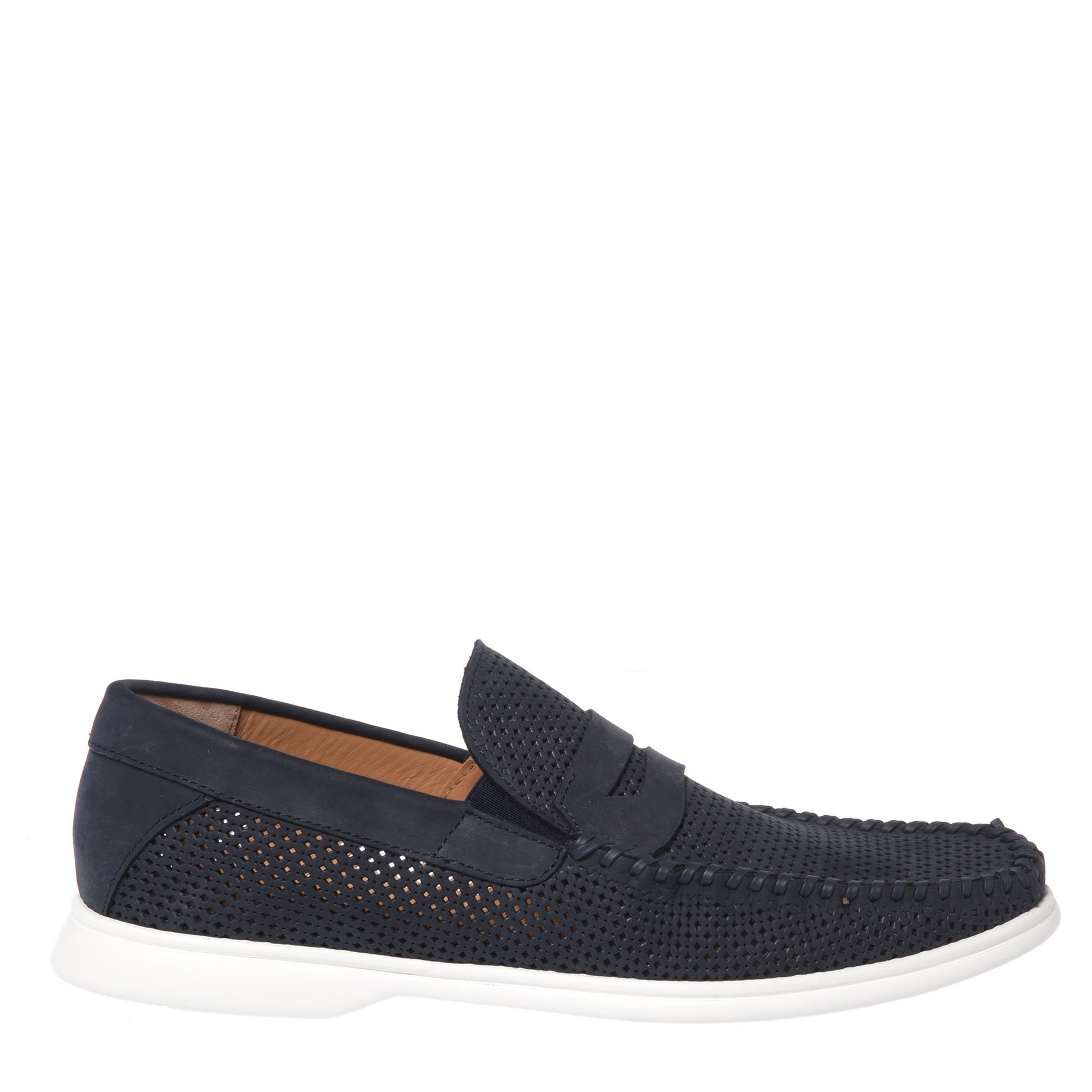 Loafer in perforated dark blue nubuck image