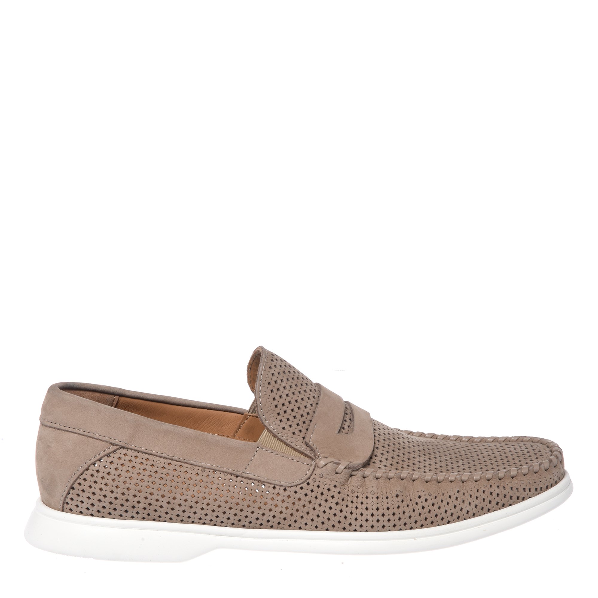 Loafer in perforated beige nubuck image