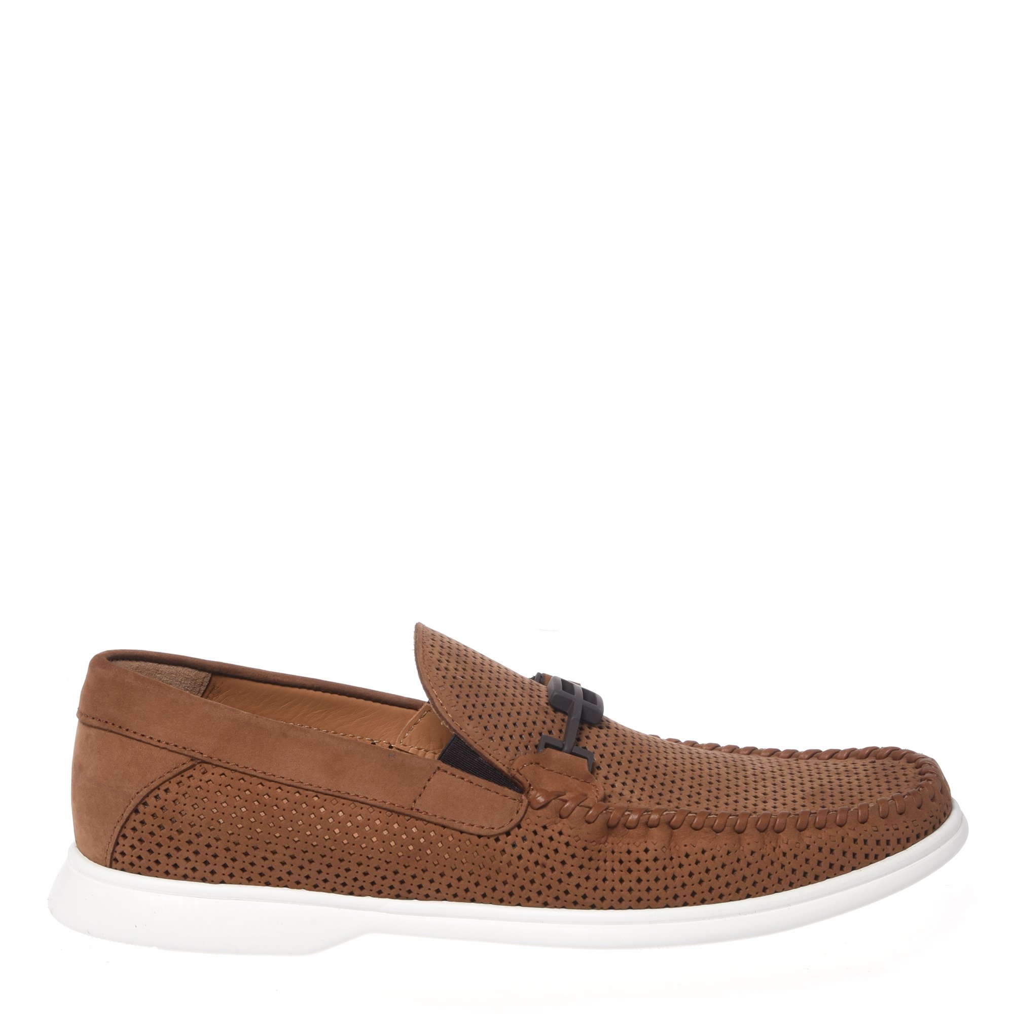 Loafer in perforated leather-colored nubuck image