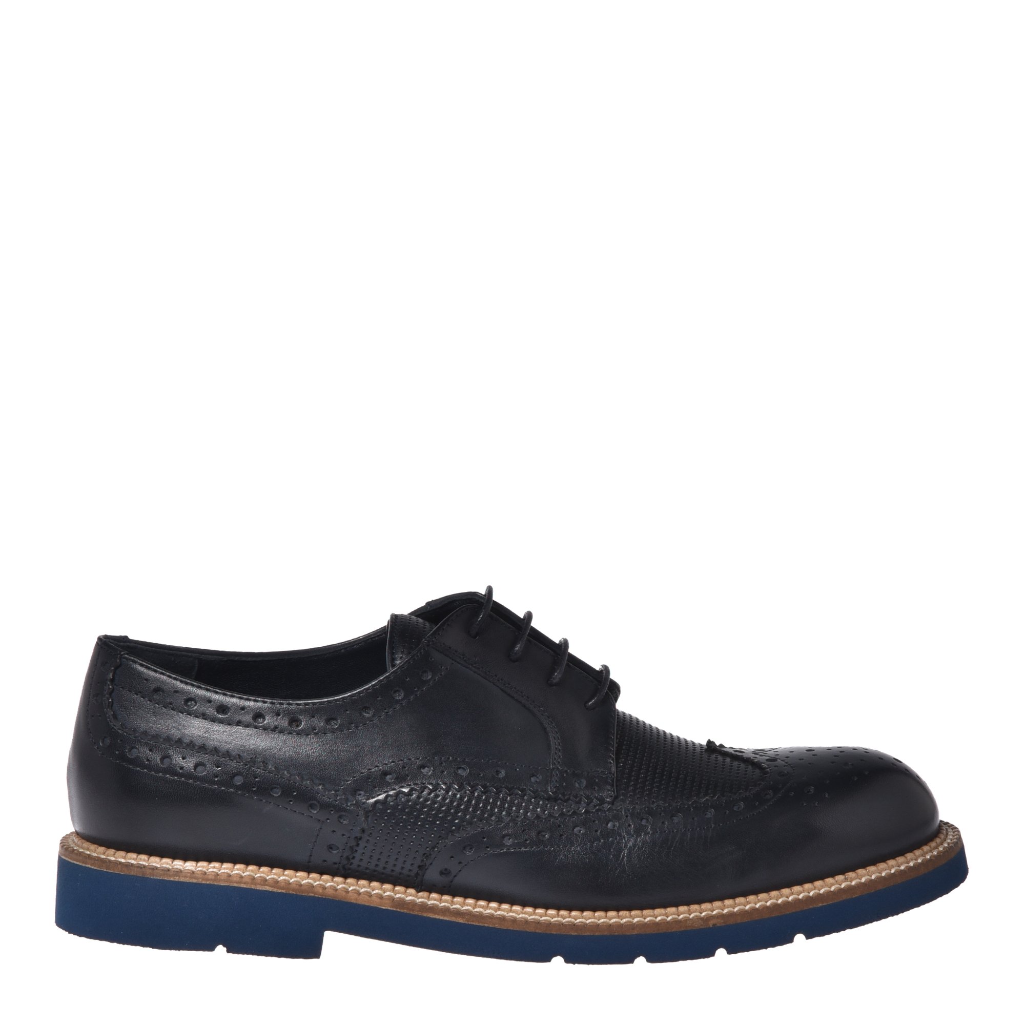 Blue leather lace-up image