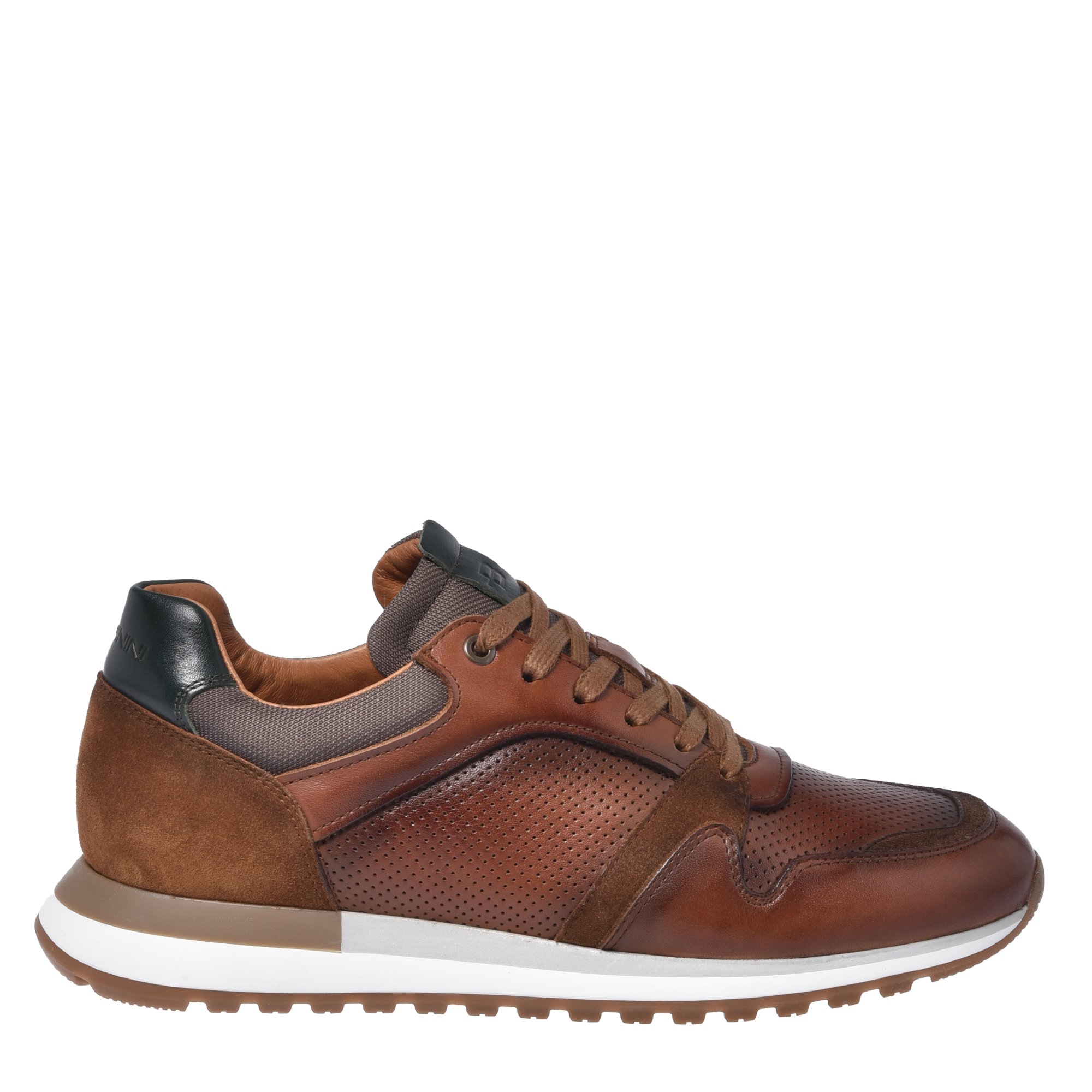 Leather perforated sneaker image