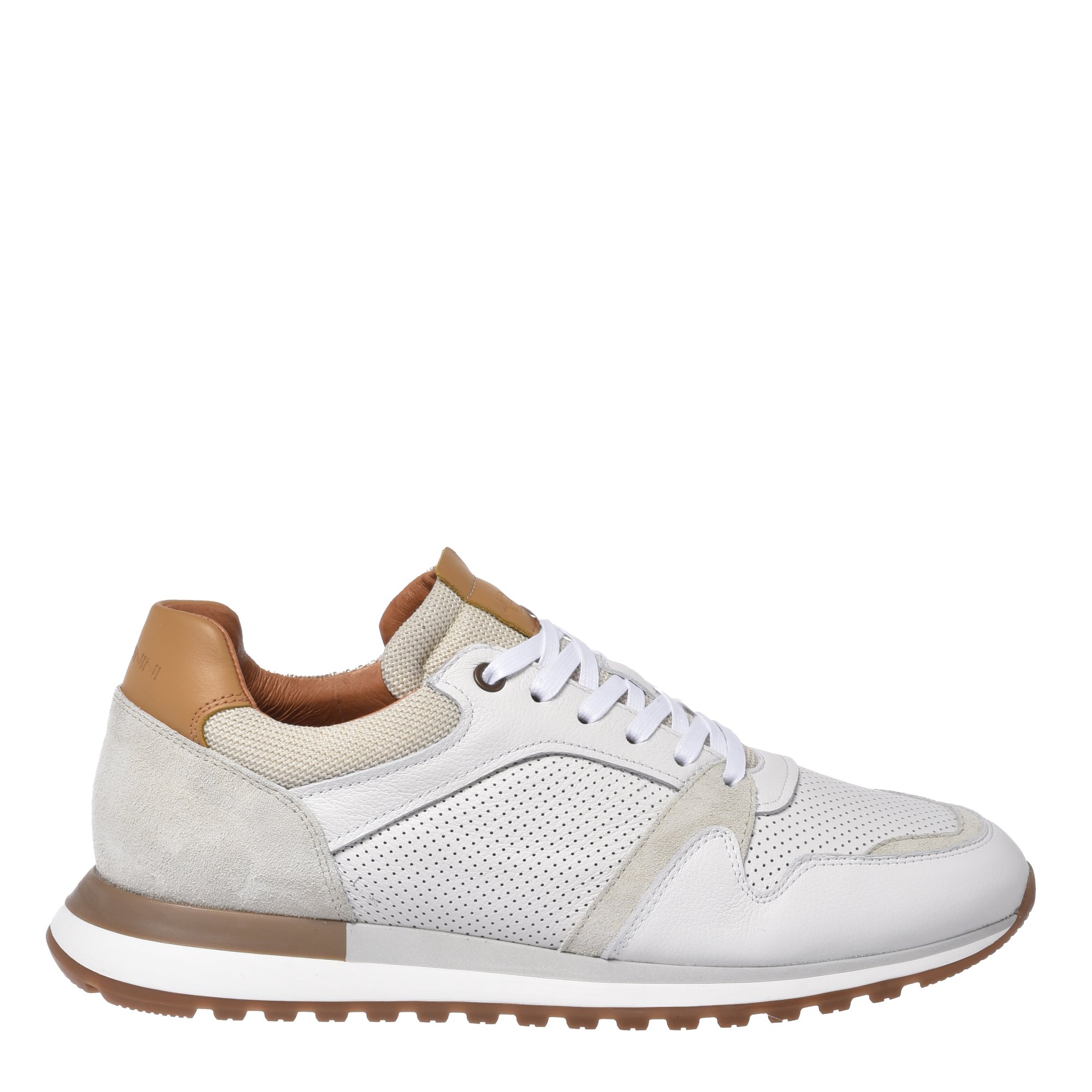 White perforated leather sneaker image