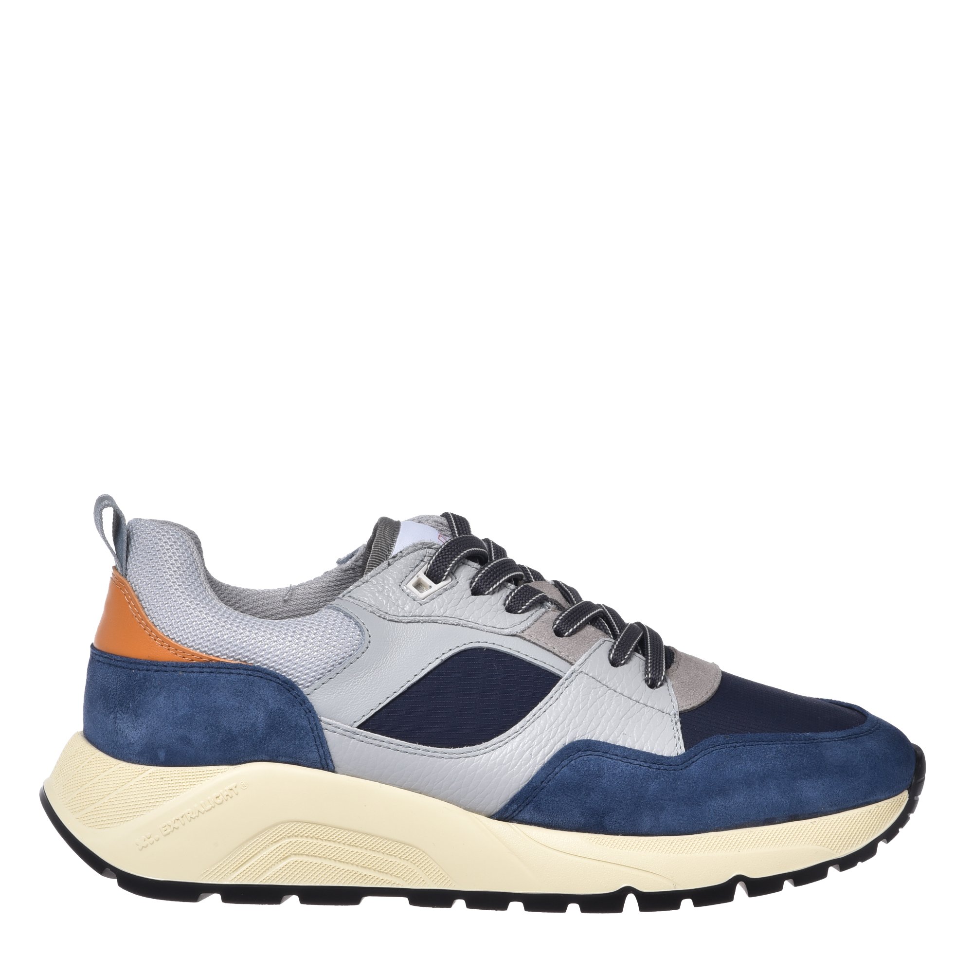 Blue suede and fabric sneaker image