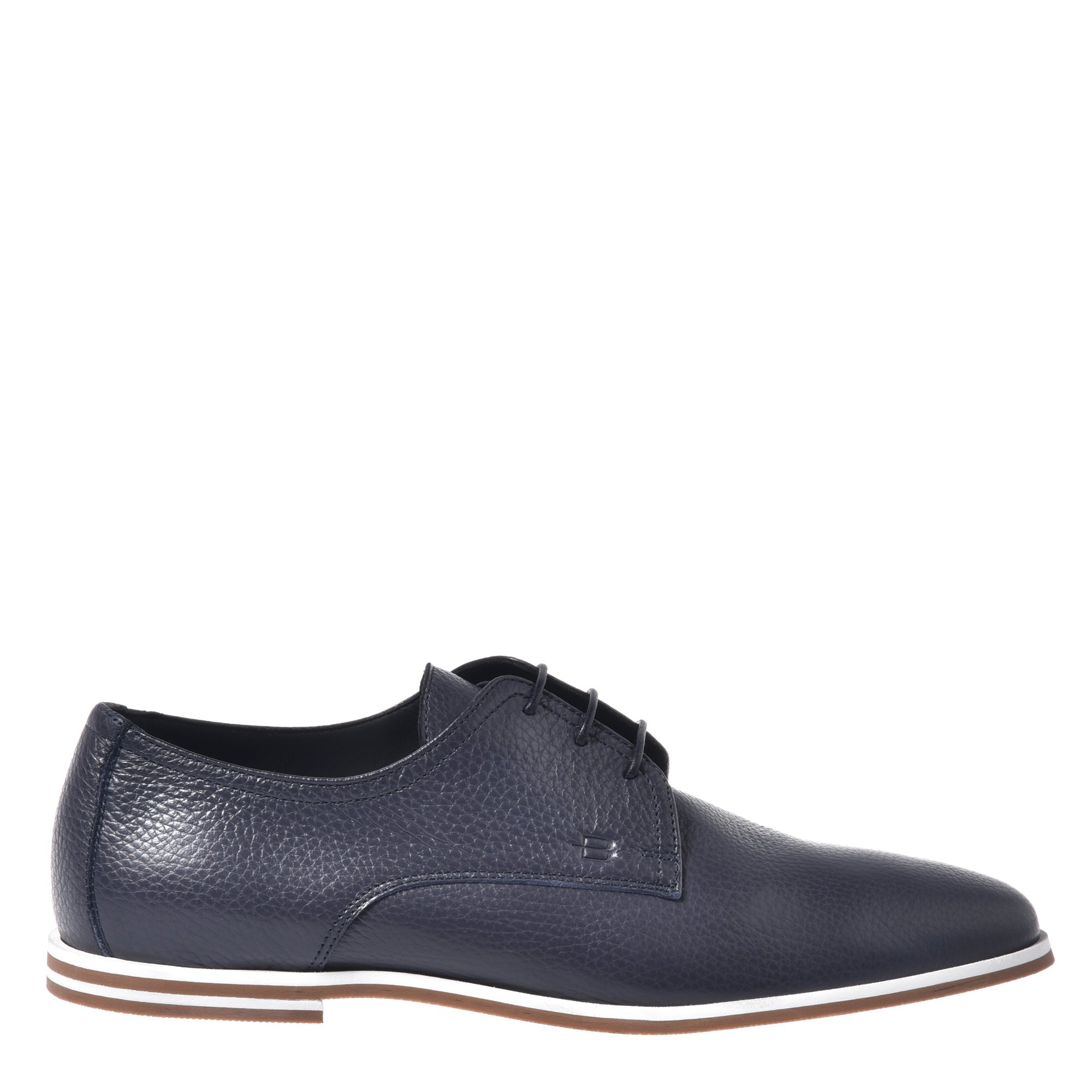 Blue tumbled leather lace-up image