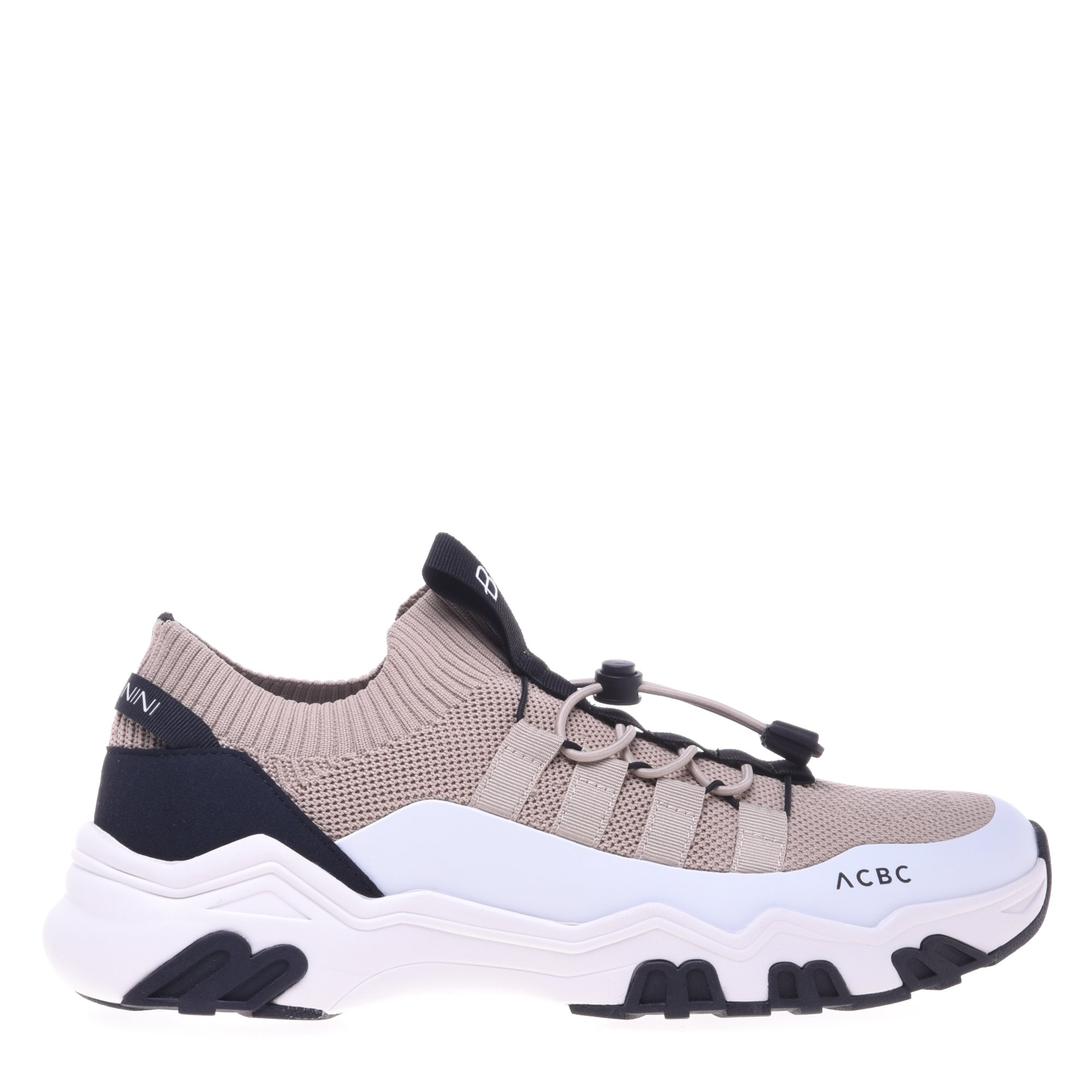 Trainers in beige imitation leather image