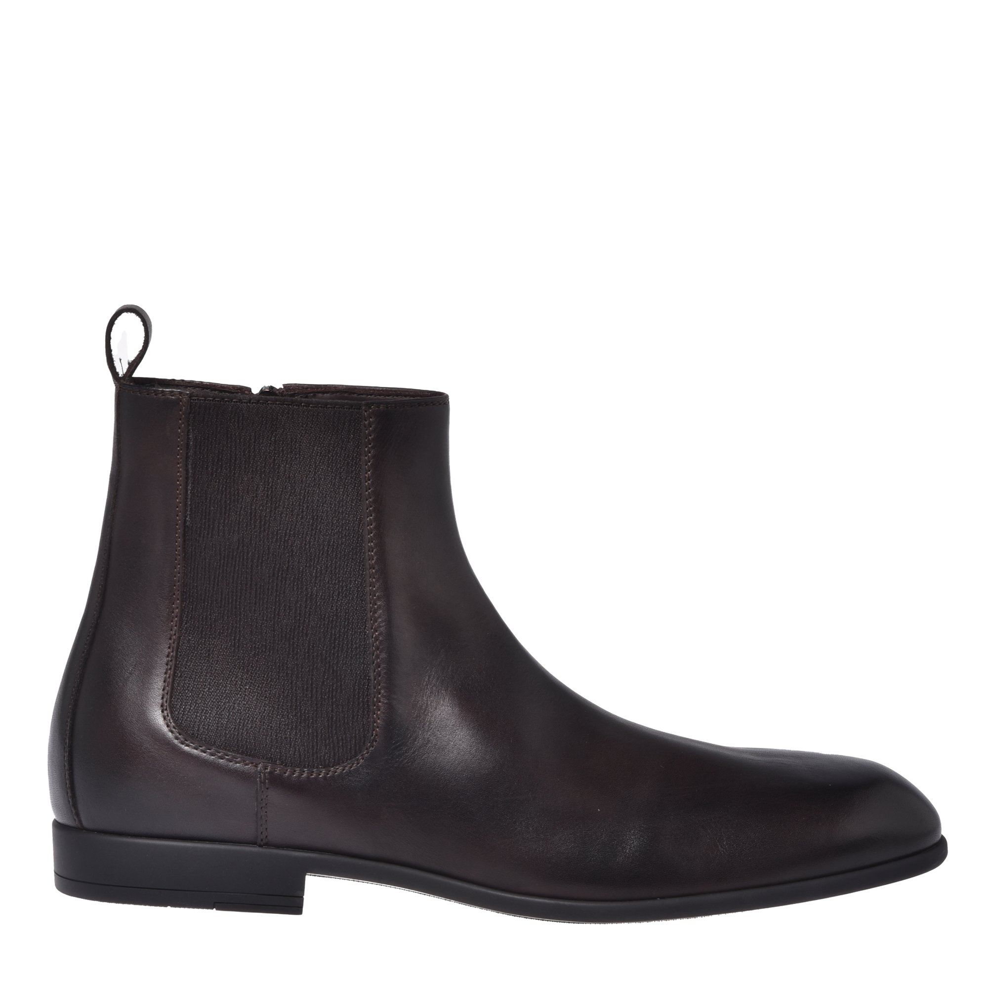 Dark brown leather ankle boots image