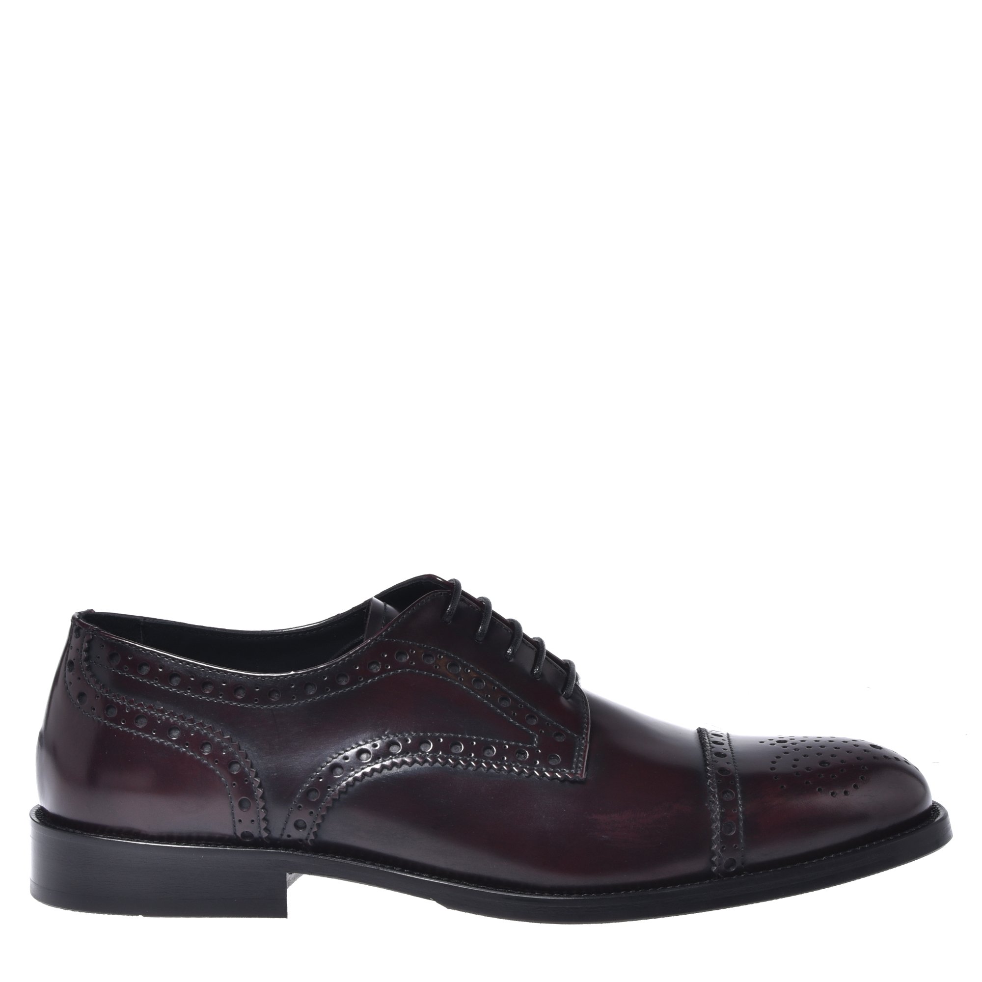 Burgundy brushed leather lace-ups image