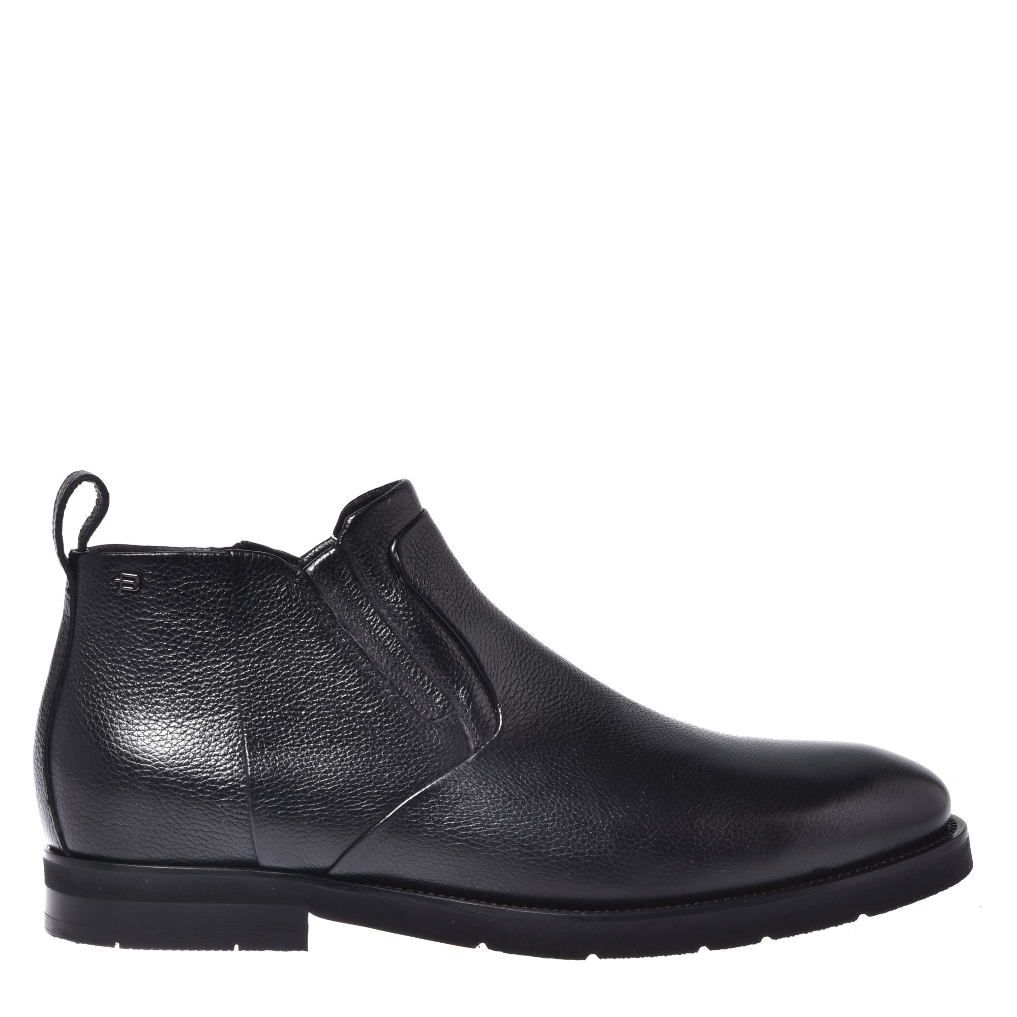 Black tumbled leather ankle boots image