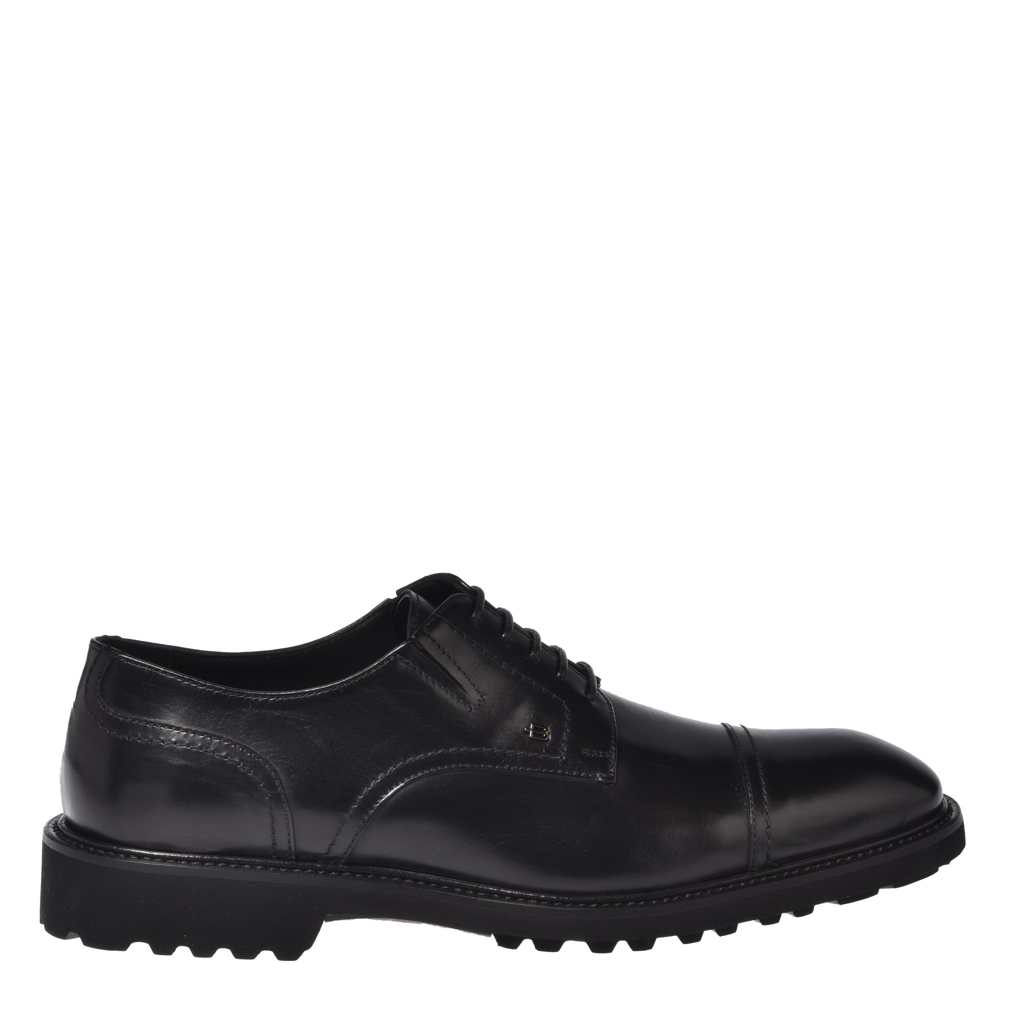 Black leather lace-ups image