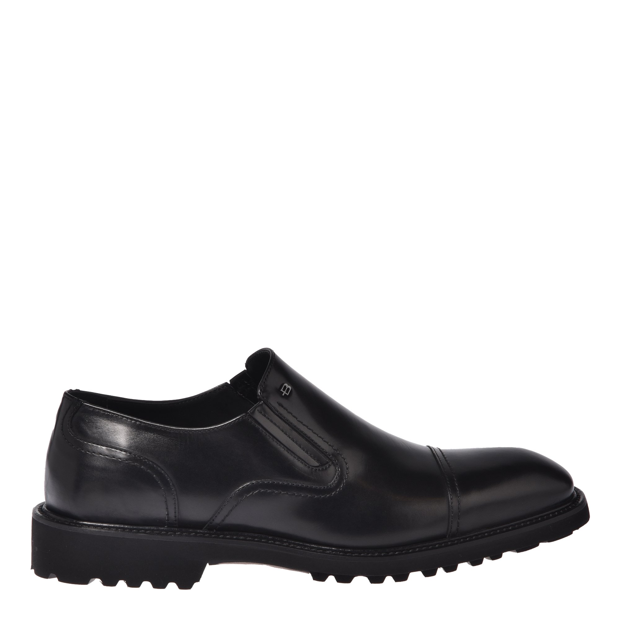Black leather slip-ons image