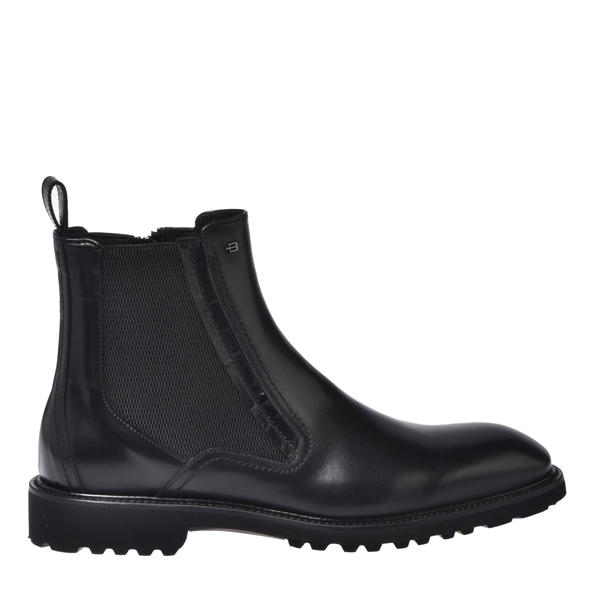 Black leather ankle boots image