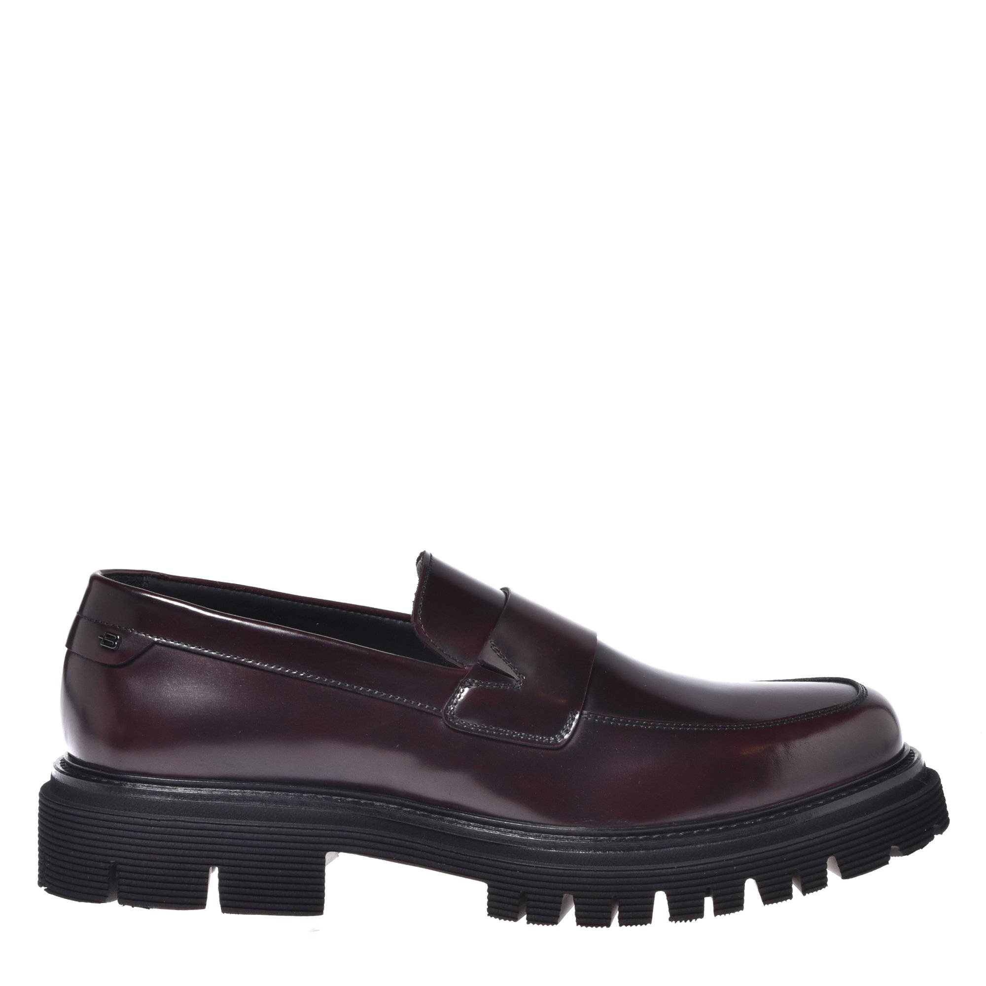 Burgundy brushed leather loafers image
