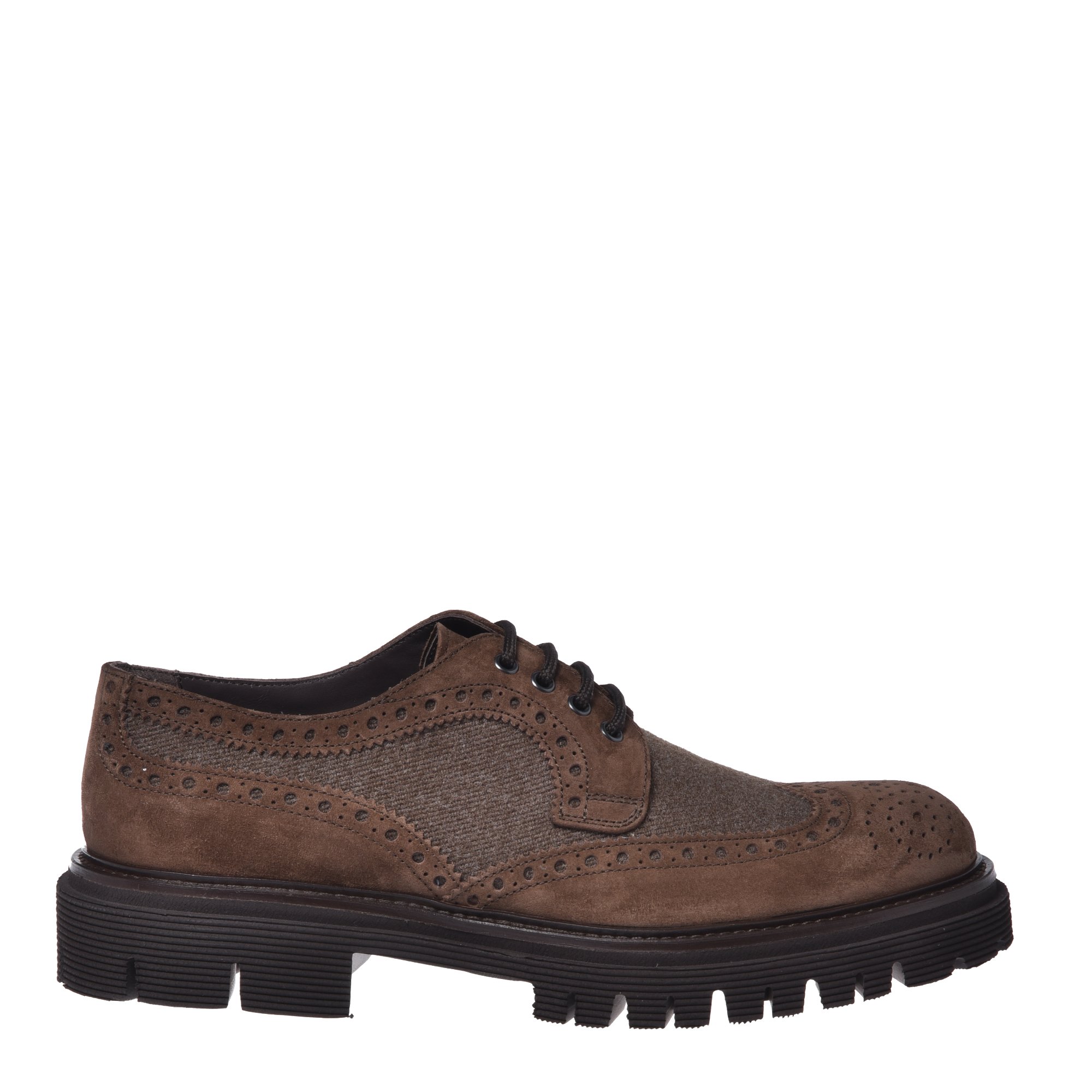 Dark brown suede leather lace-ups image