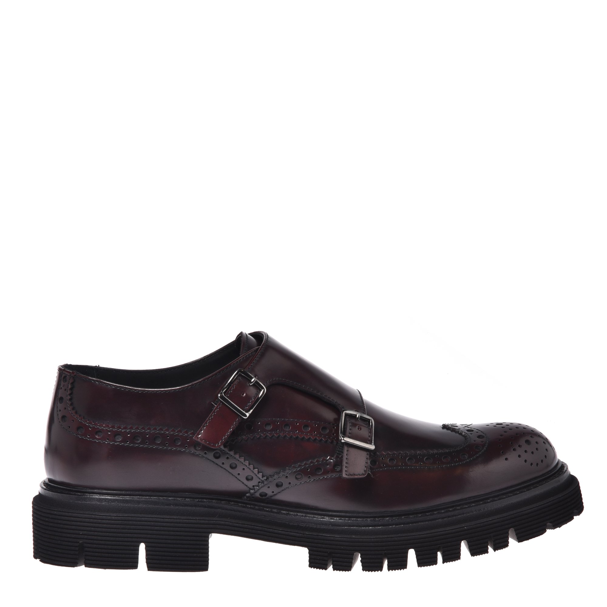 Burgundy brushed leather lace-ups image