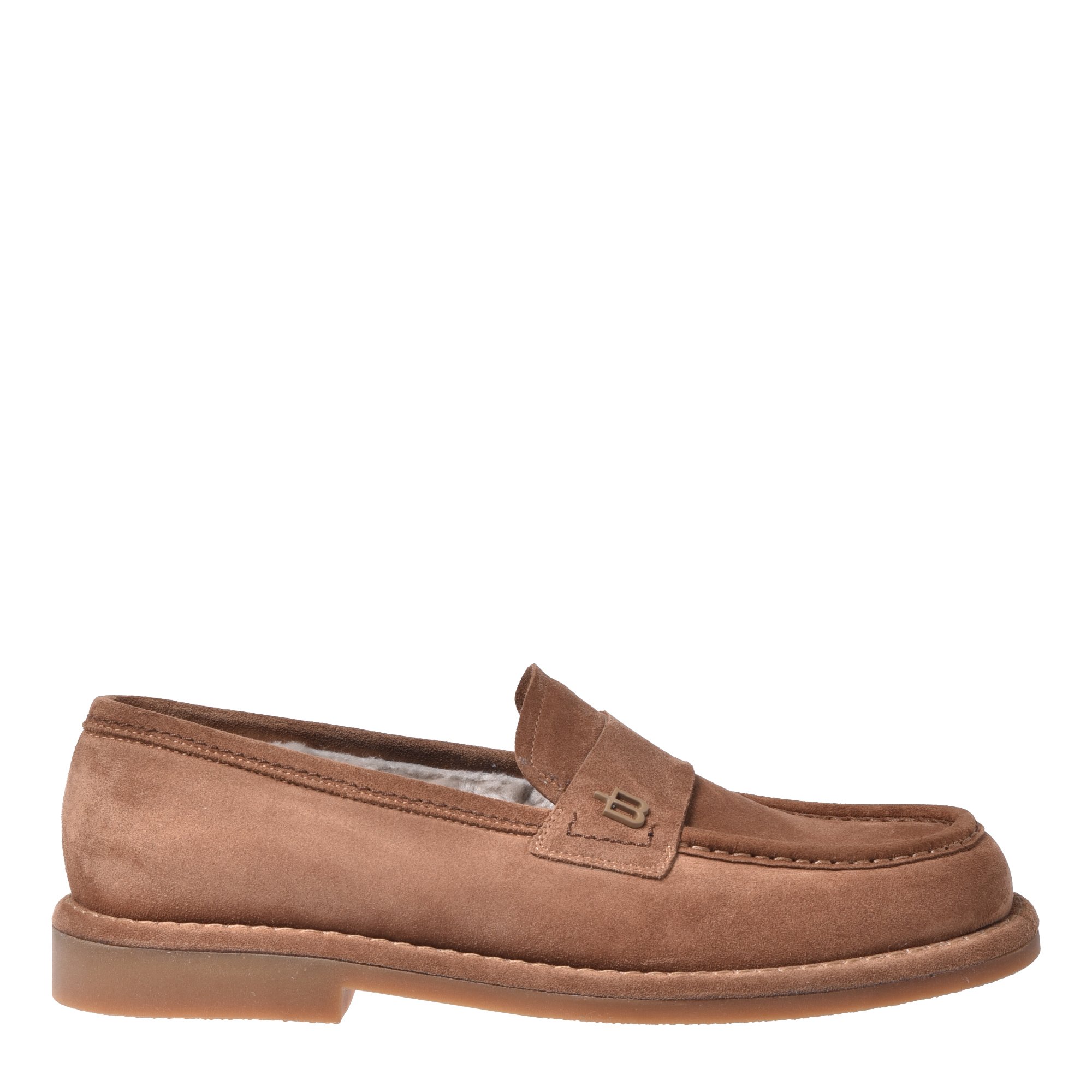 Camel suede leather loafers image