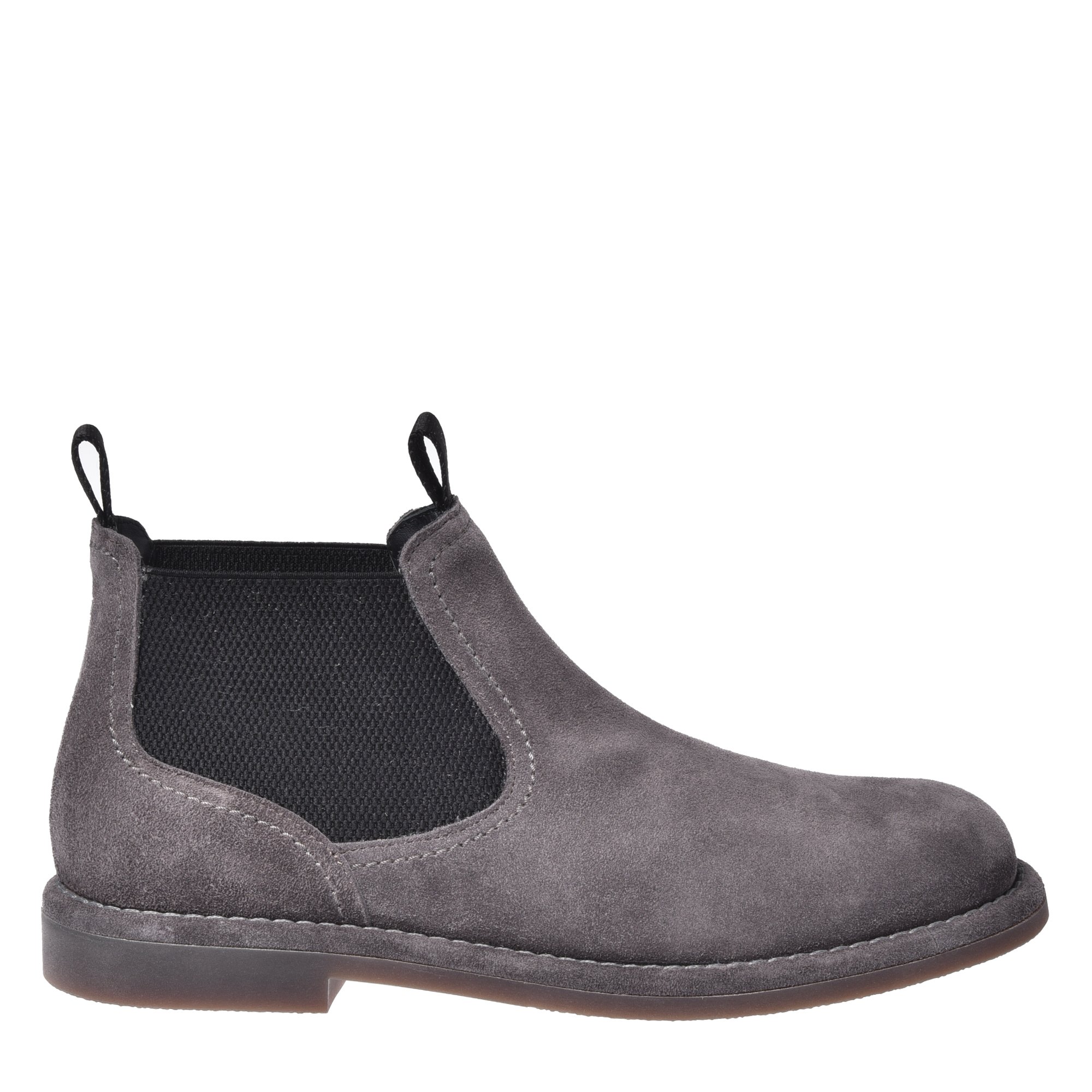 Grey suede leather ankle boots image