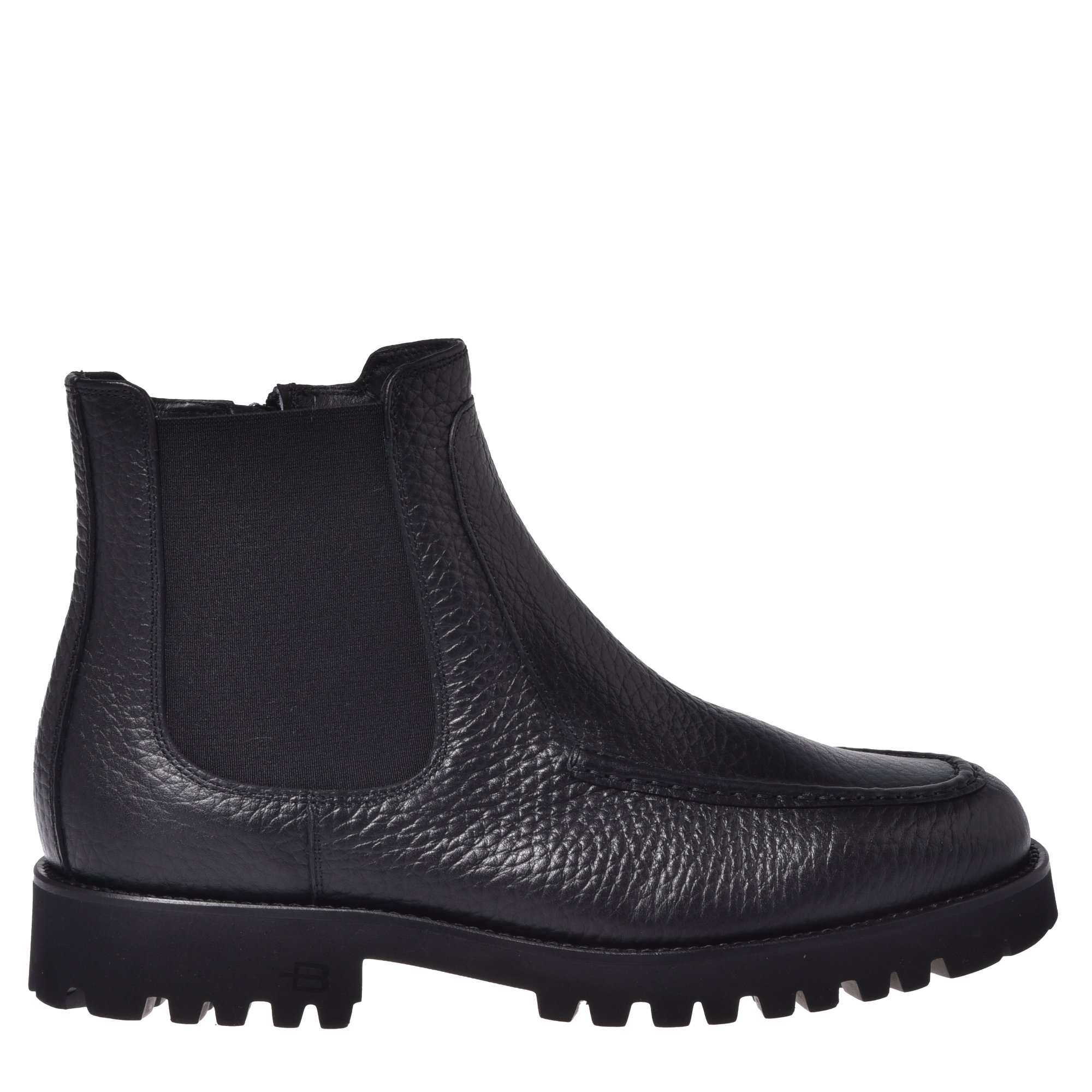 Black tumbled leather ankle boots image