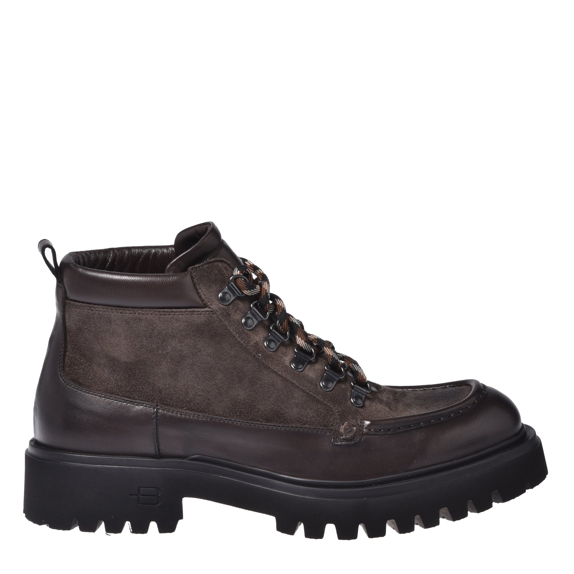 Dark brown suede leather ankle boots image