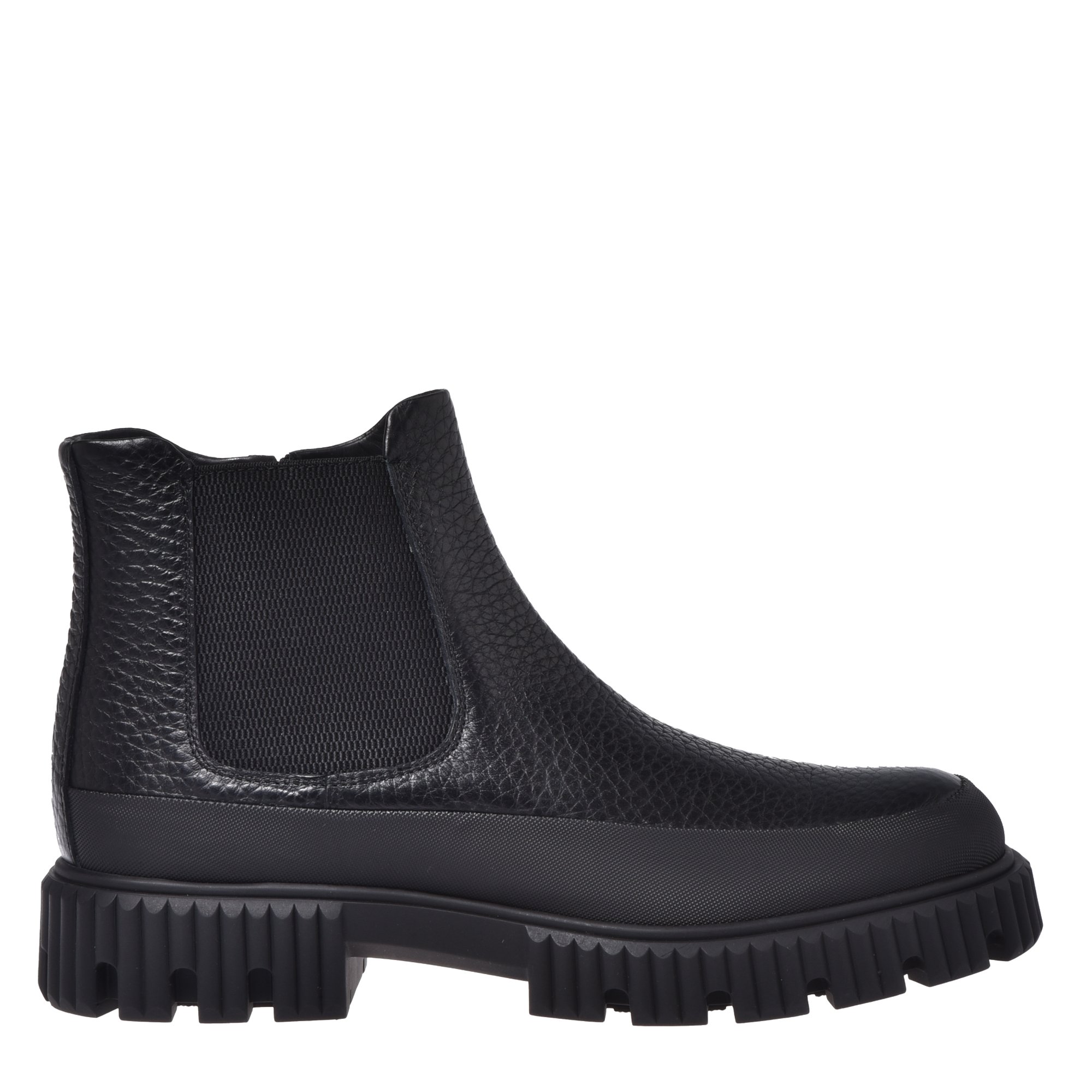 Black tumbled leather ankle boots image