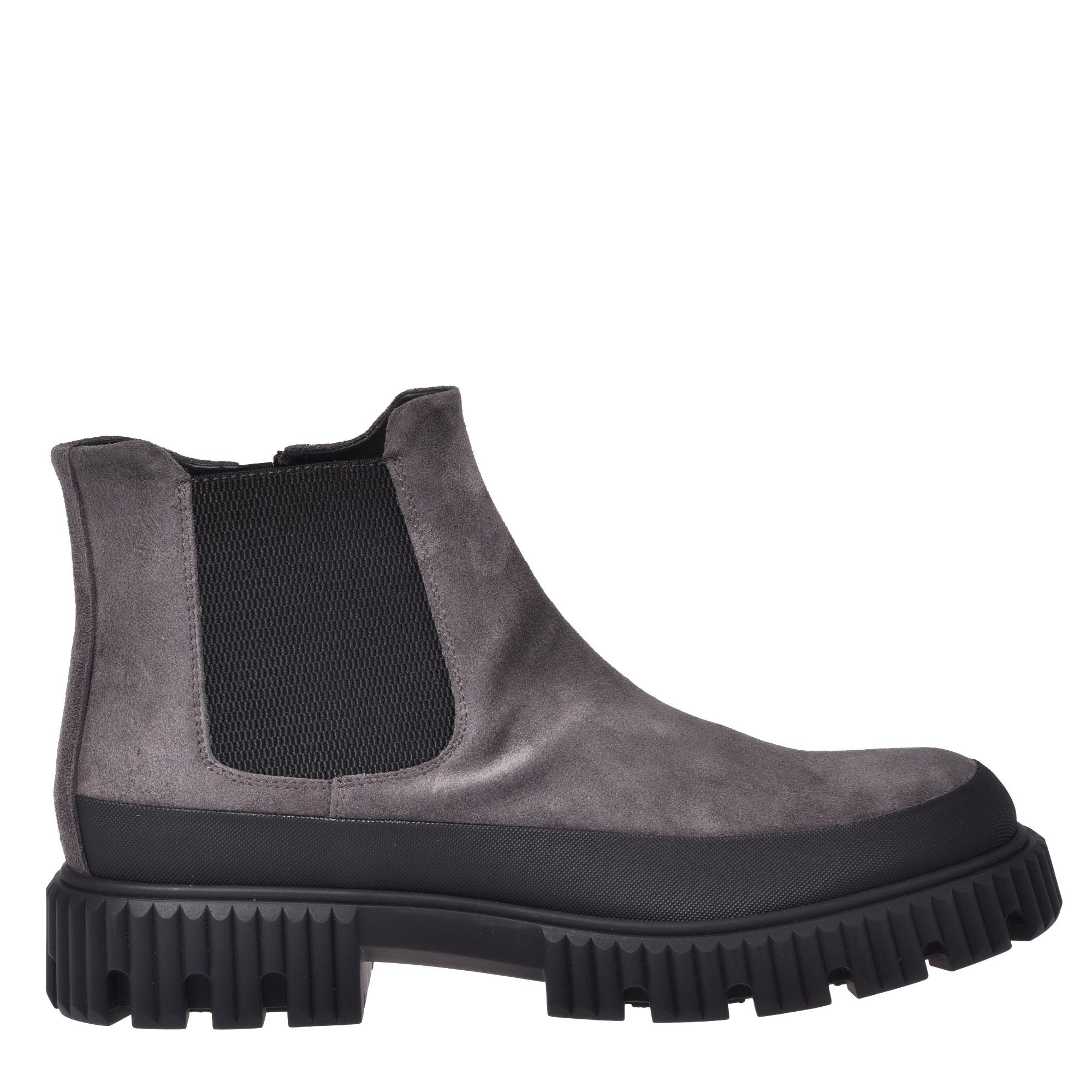 Grey suede leather ankle boots image