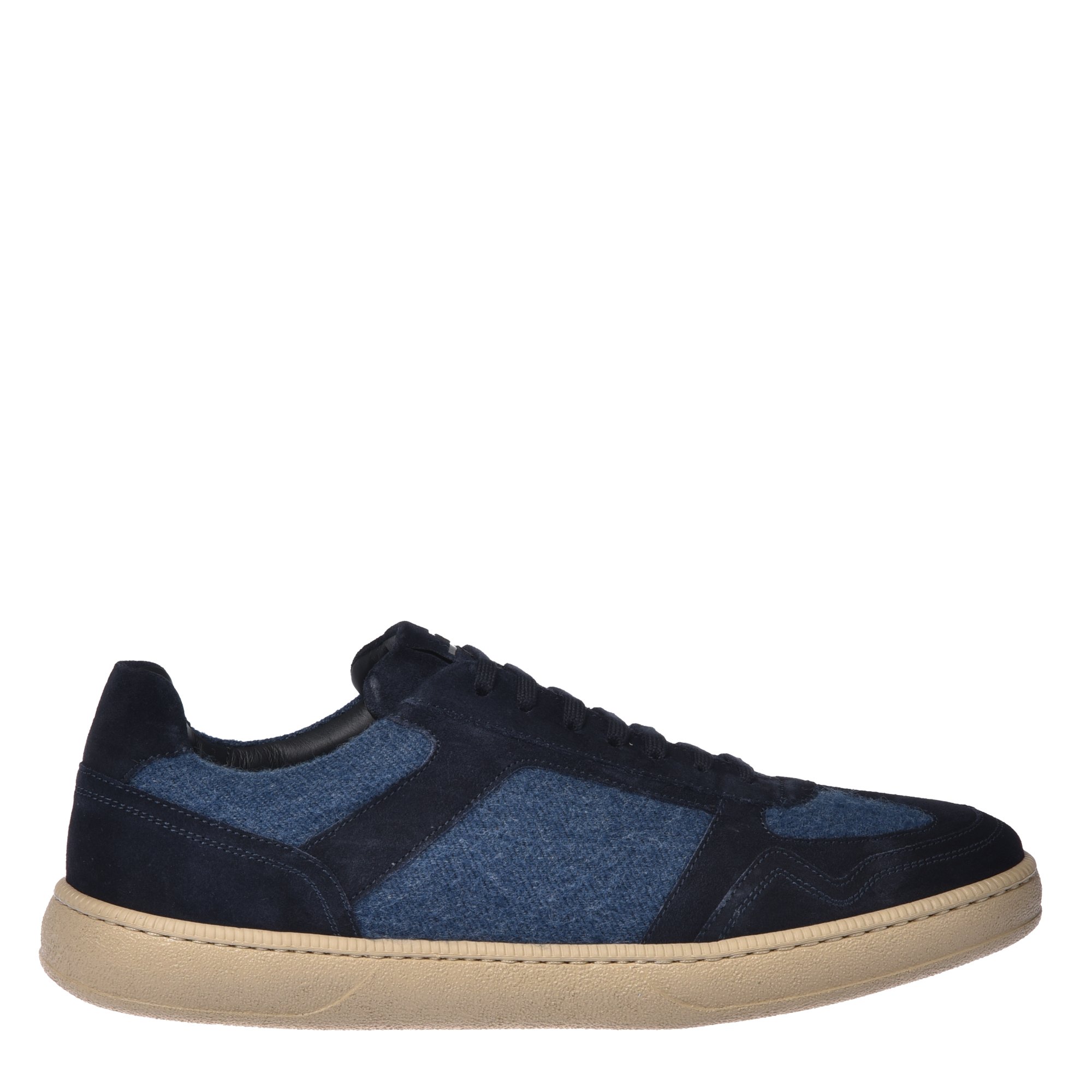Blue suede leather trainers image
